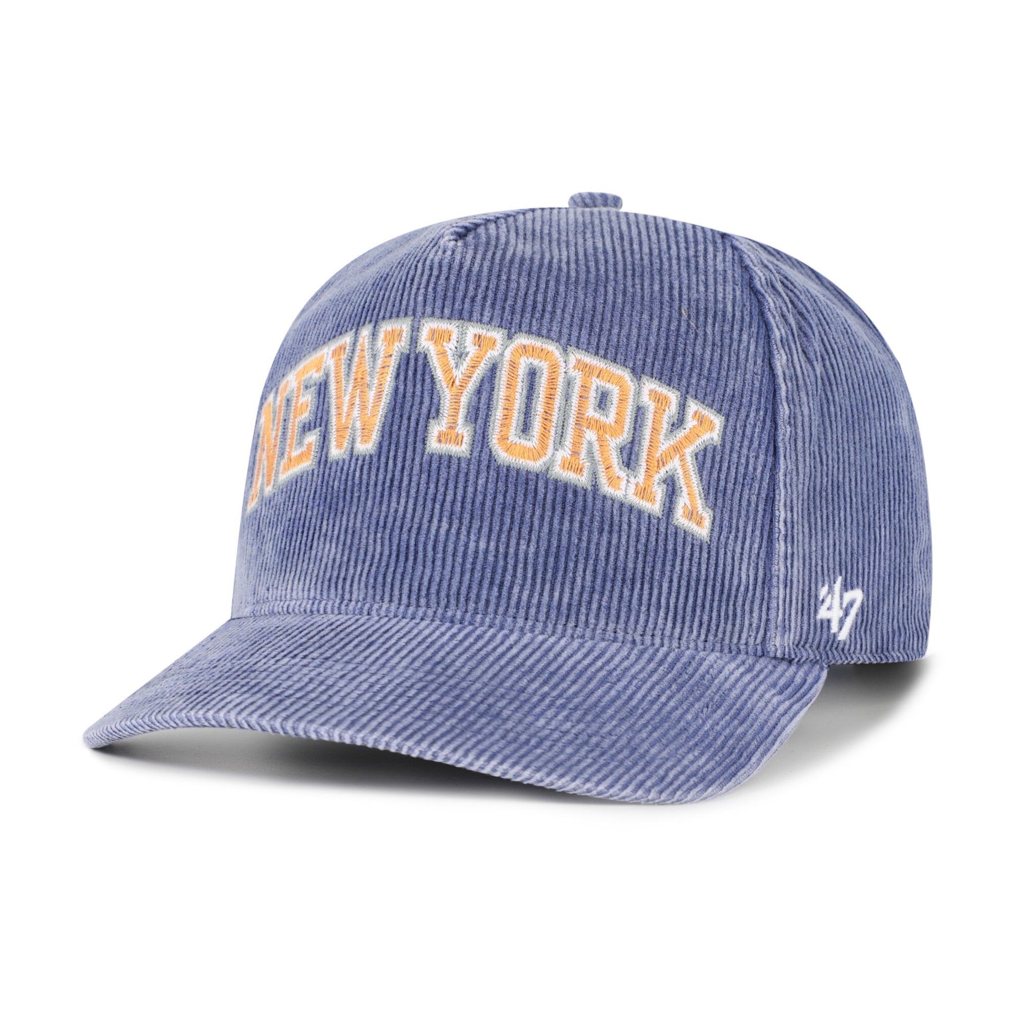 Men's '47 Blue New York Knicks Reclaim Snow Wash Corduroy Adjustable Hitch Hat