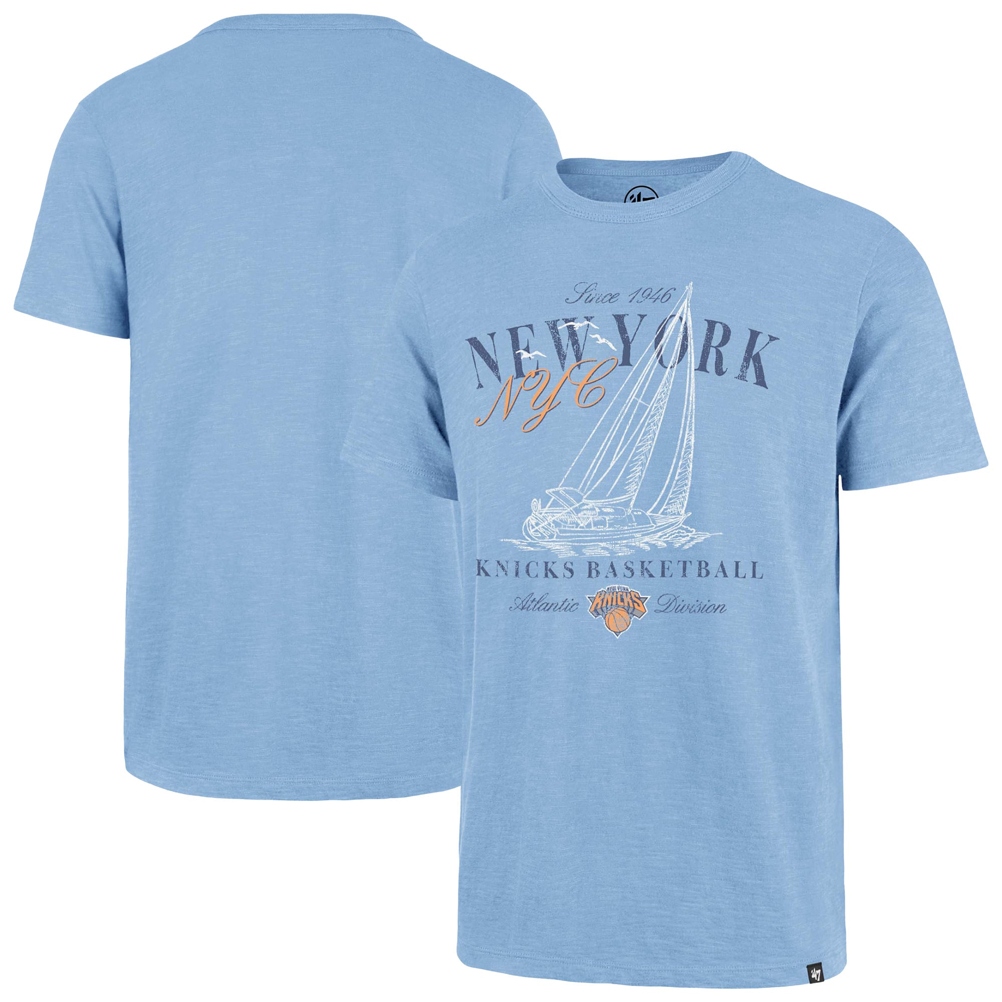 Men's '47 Blue New York Knicks Sailboat Scrum T-Shirt
