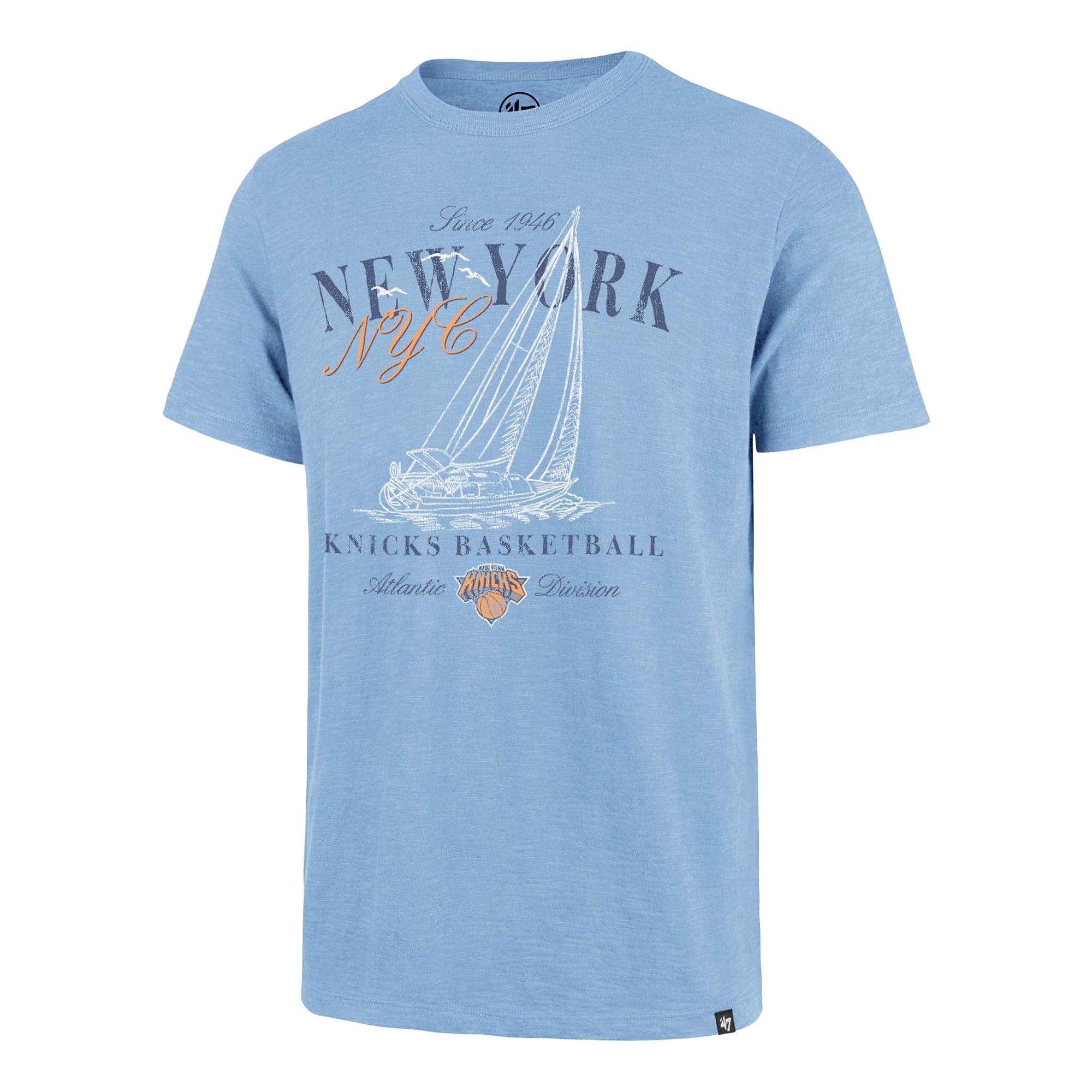 Men's '47 Blue New York Knicks Sailboat Scrum T-Shirt