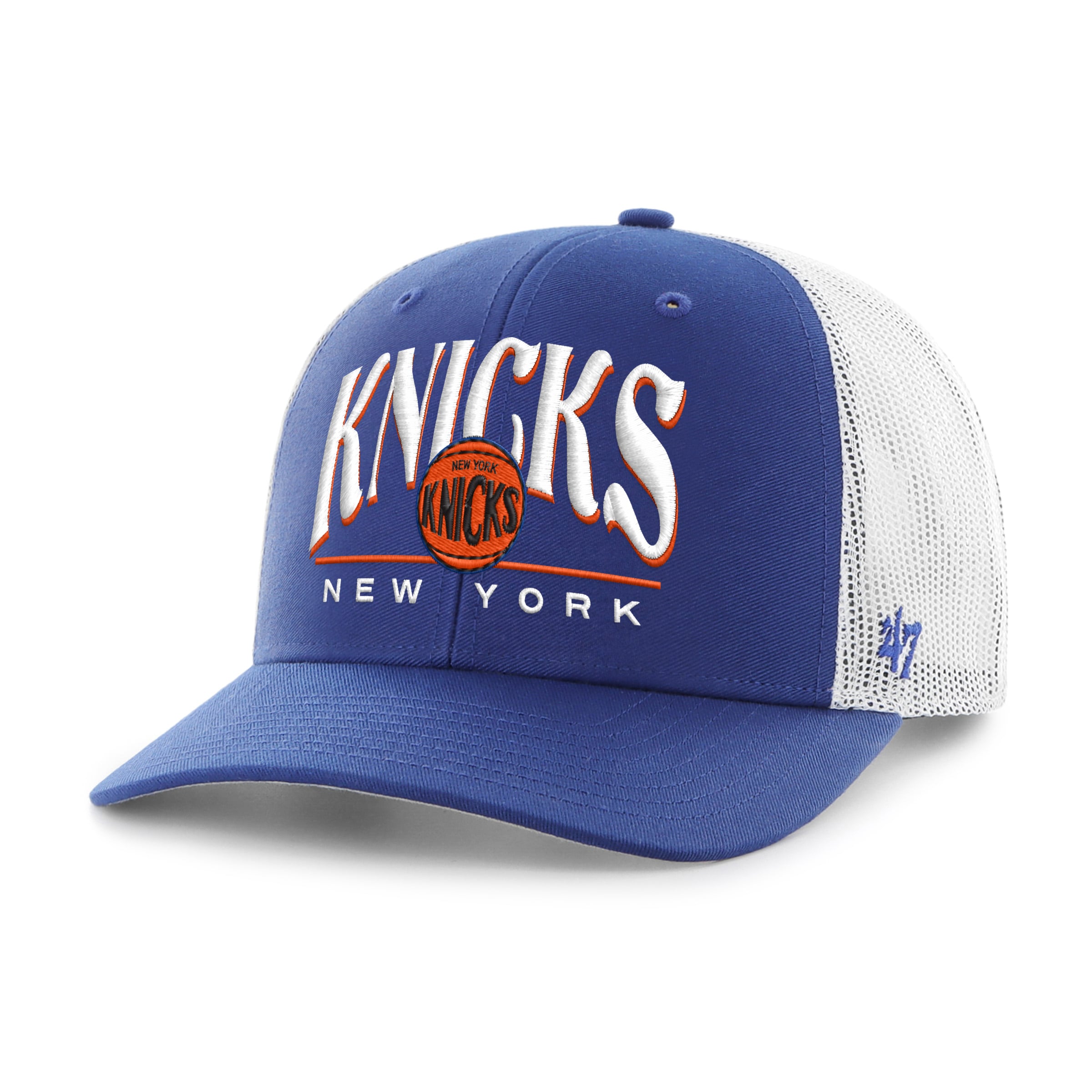 Men's '47 Blue/White New York Knicks Domestic Adjustable Trucker Hat