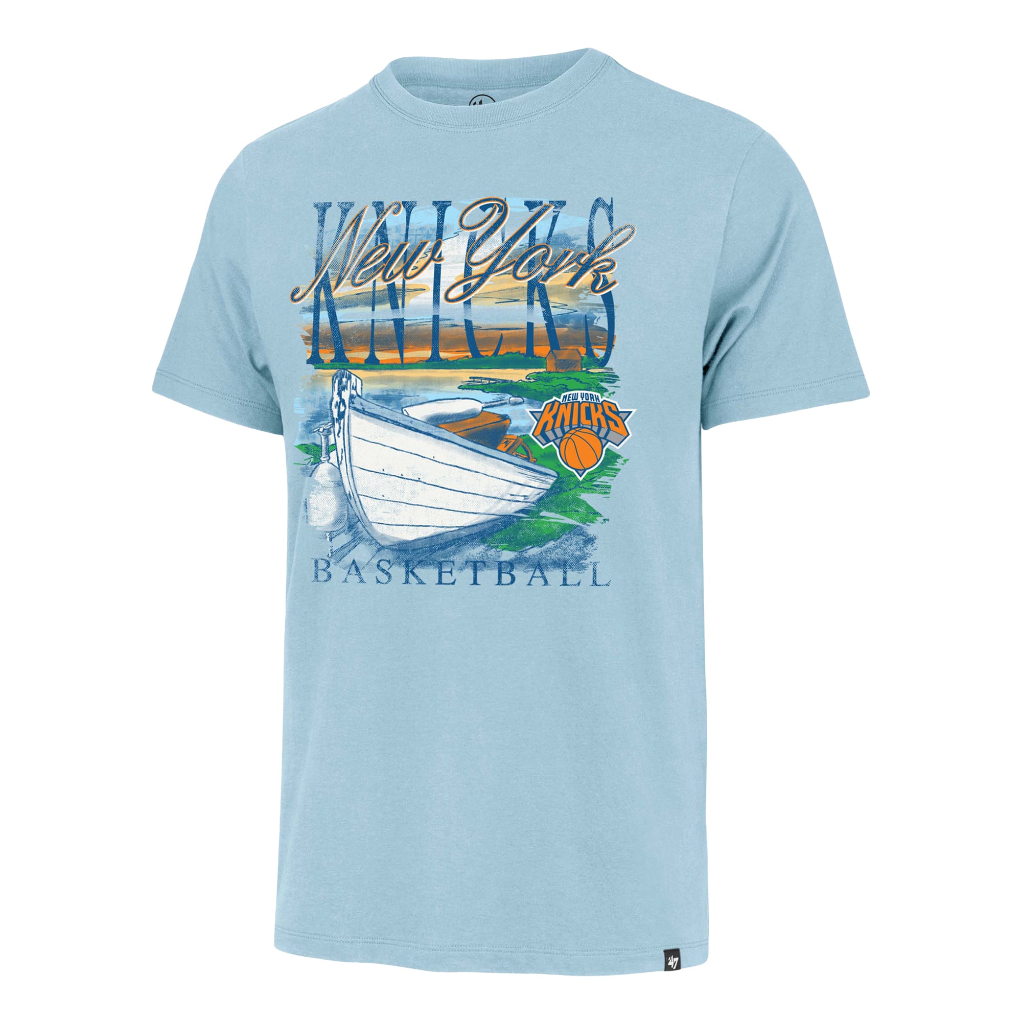 Men's '47 Light Blue New York Knicks Coastal Franklin T-Shirt
