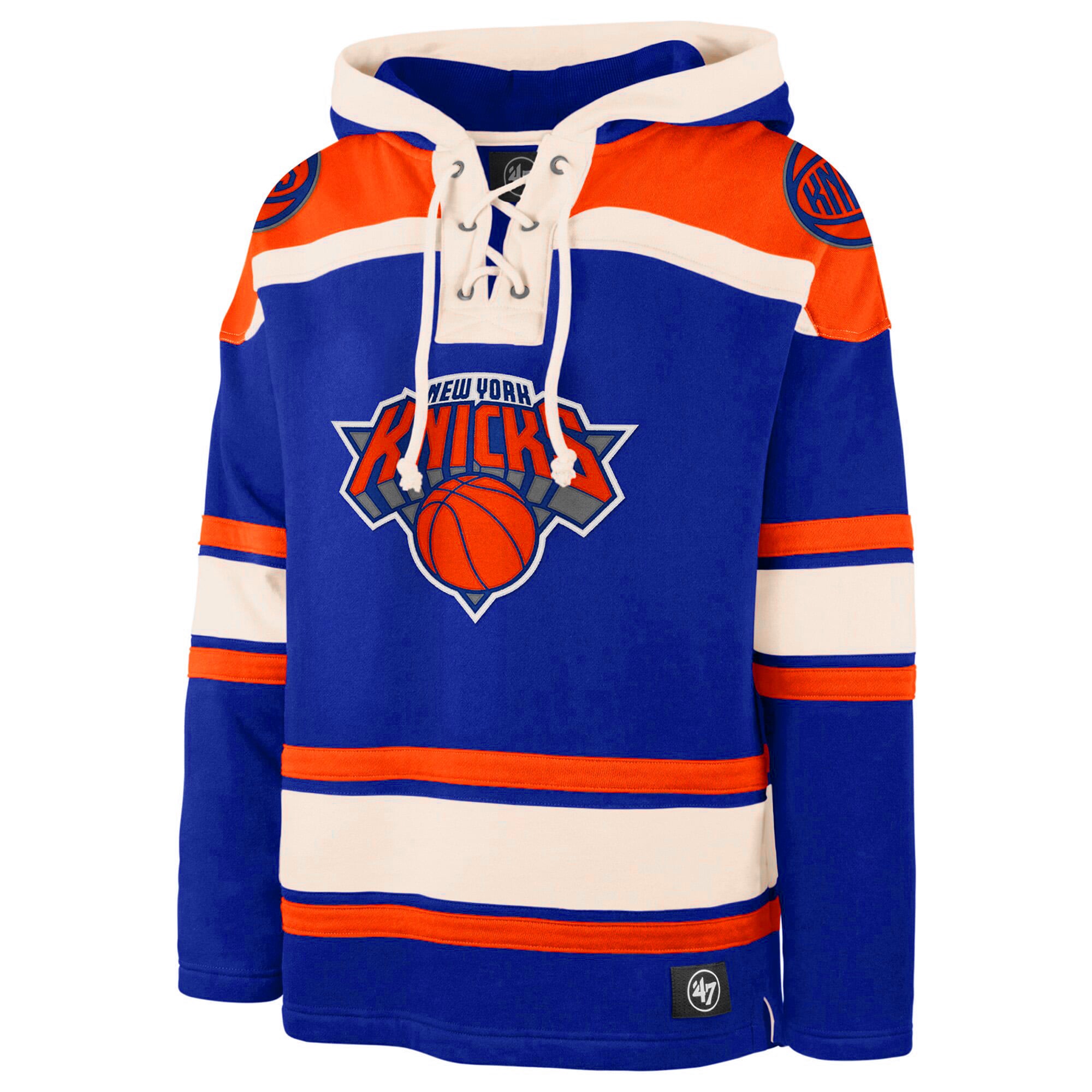 Sweat à capuche en dentelle supérieure '47 Royal New York Knicks pour hommes