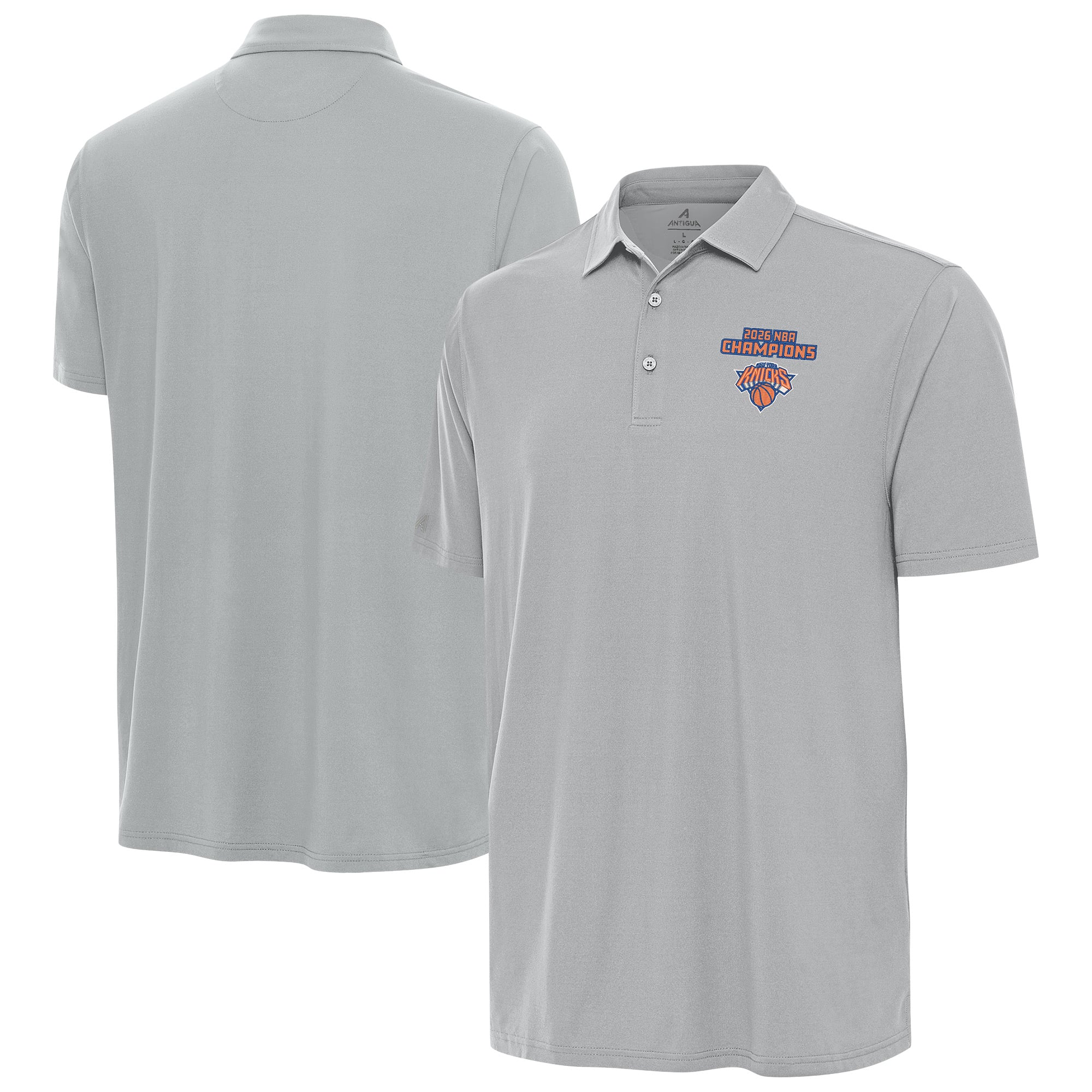 New York Knicks Antigua 2026 NBA Finals Champions Era Polo Gray