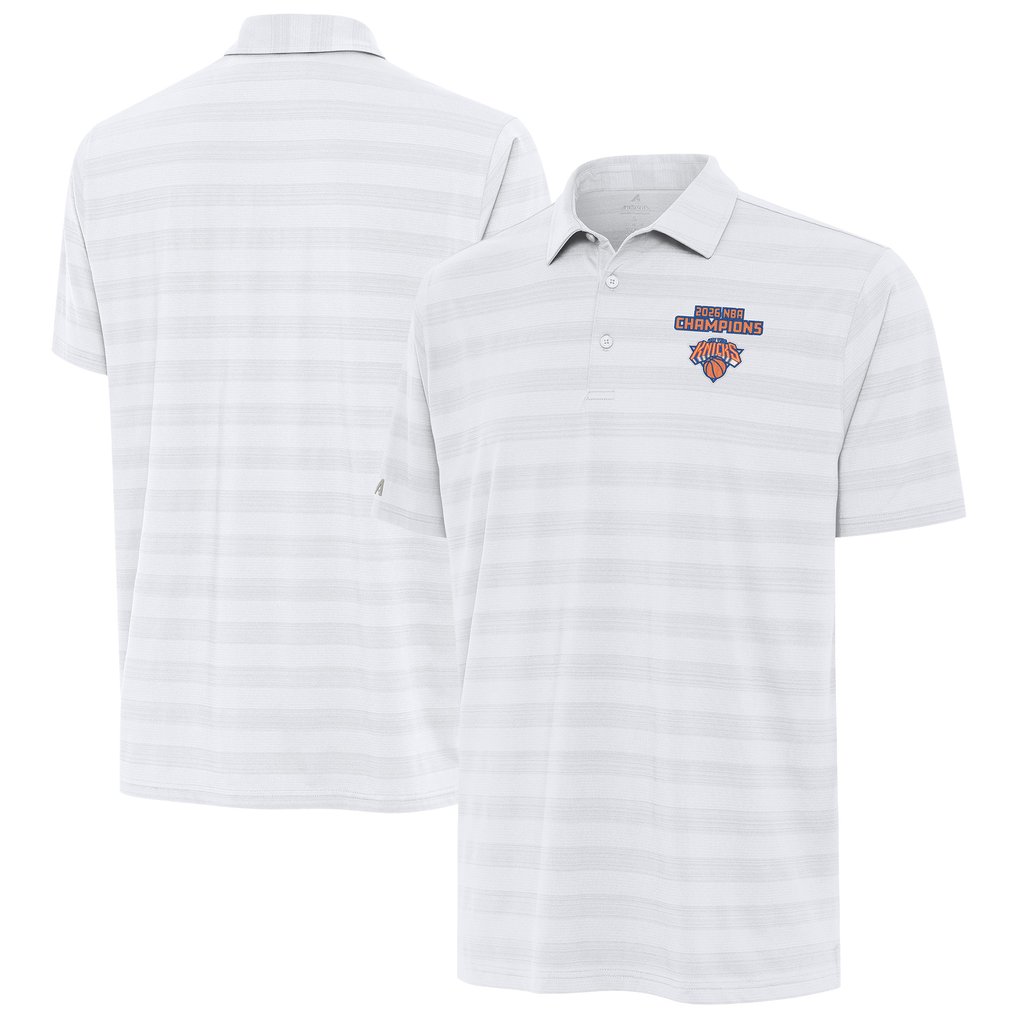 New York Knicks Antigua 2026 NBA Finals Champions Tunnel Polo White