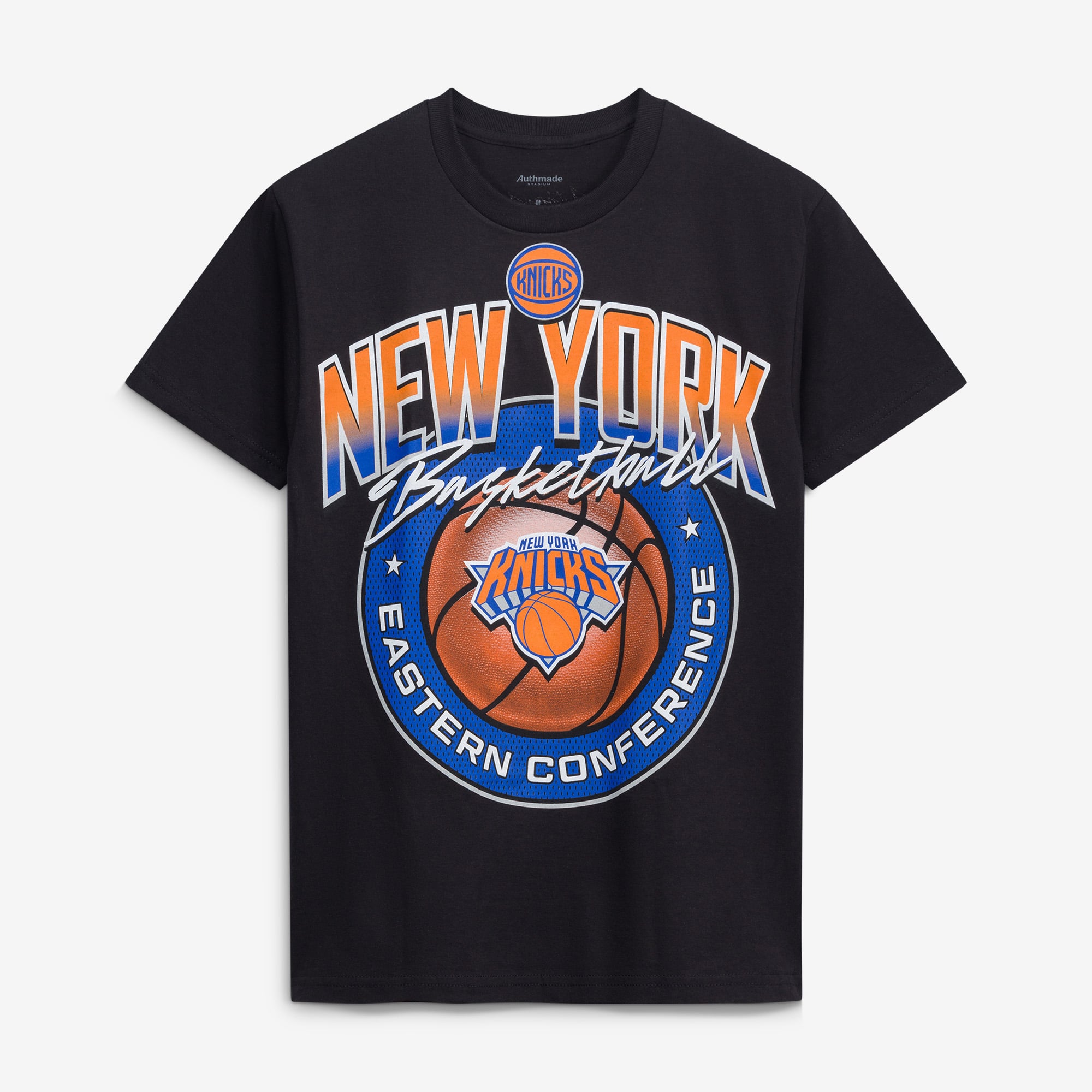 Men's Authmade Black New York Knicks Basketball Mesh Premium T-Shirt