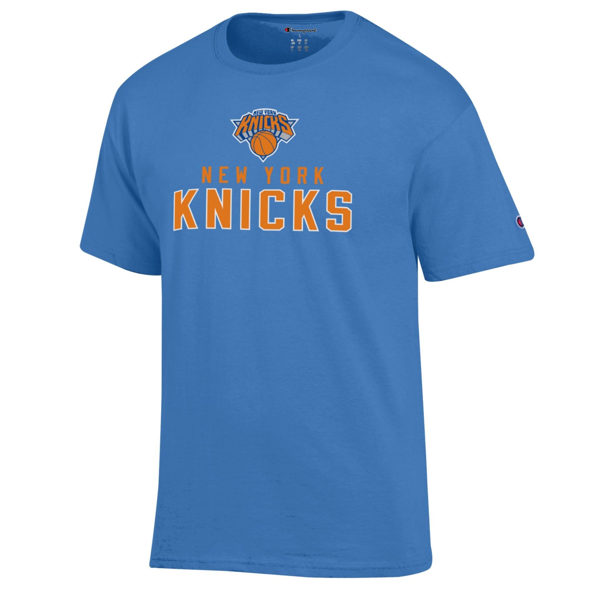 T-shirt en coton bleu Champion New York Knicks pour homme