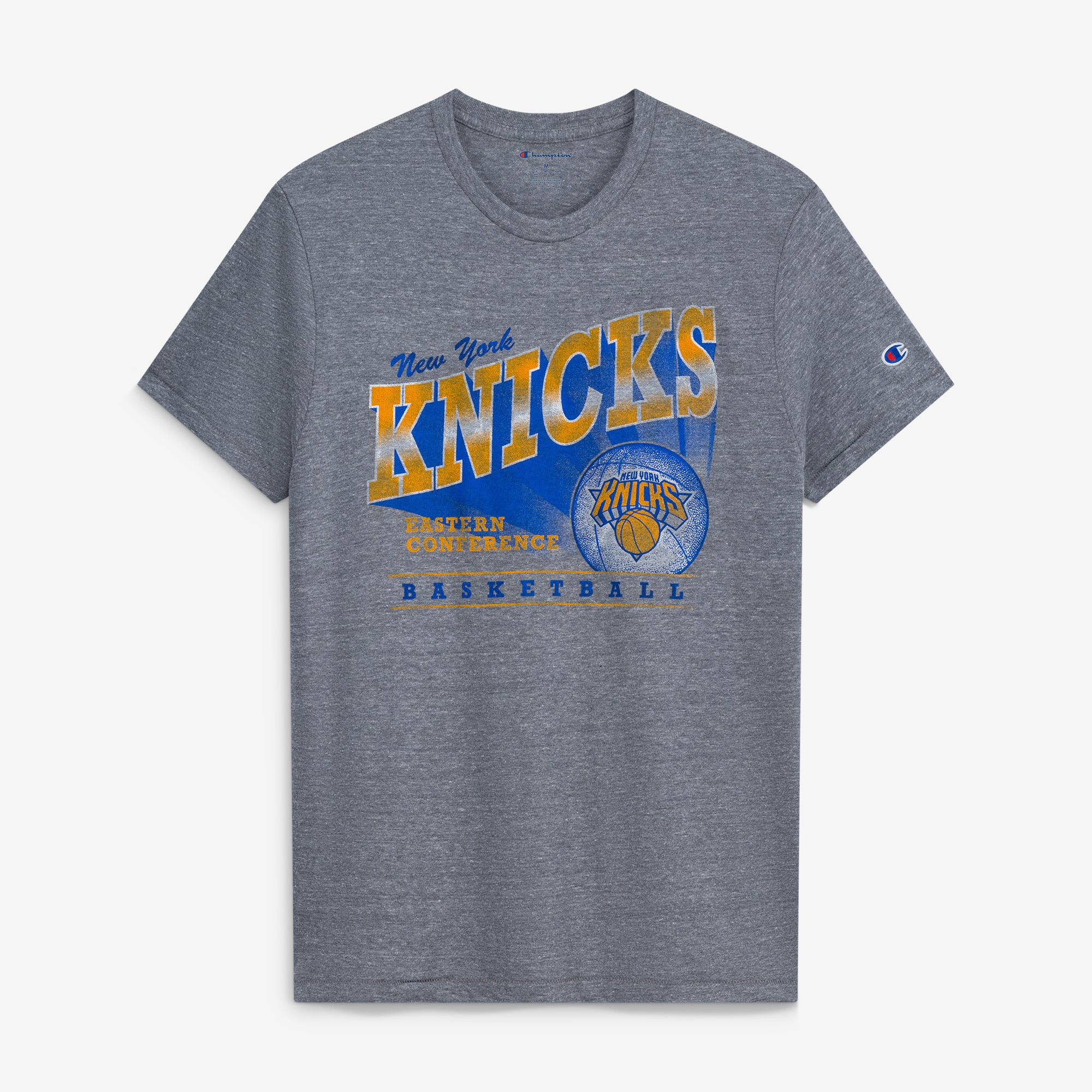 T-shirt Champion gris pour homme, modèle New York Knicks Shooting Tri-Blend