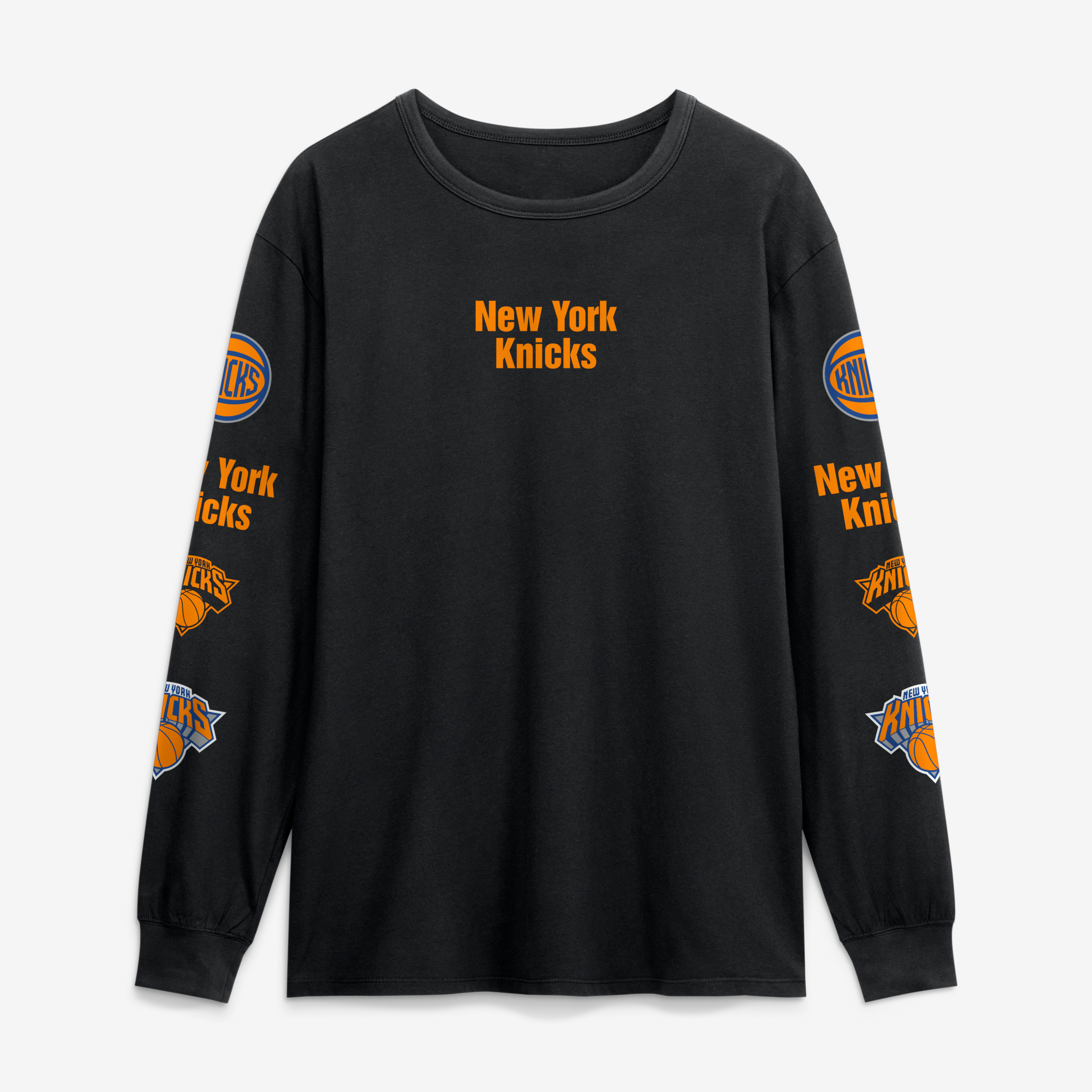Men's Fanatics  Black New York Knicks Jump Higher Legacy Long Sleeve T-Shirt