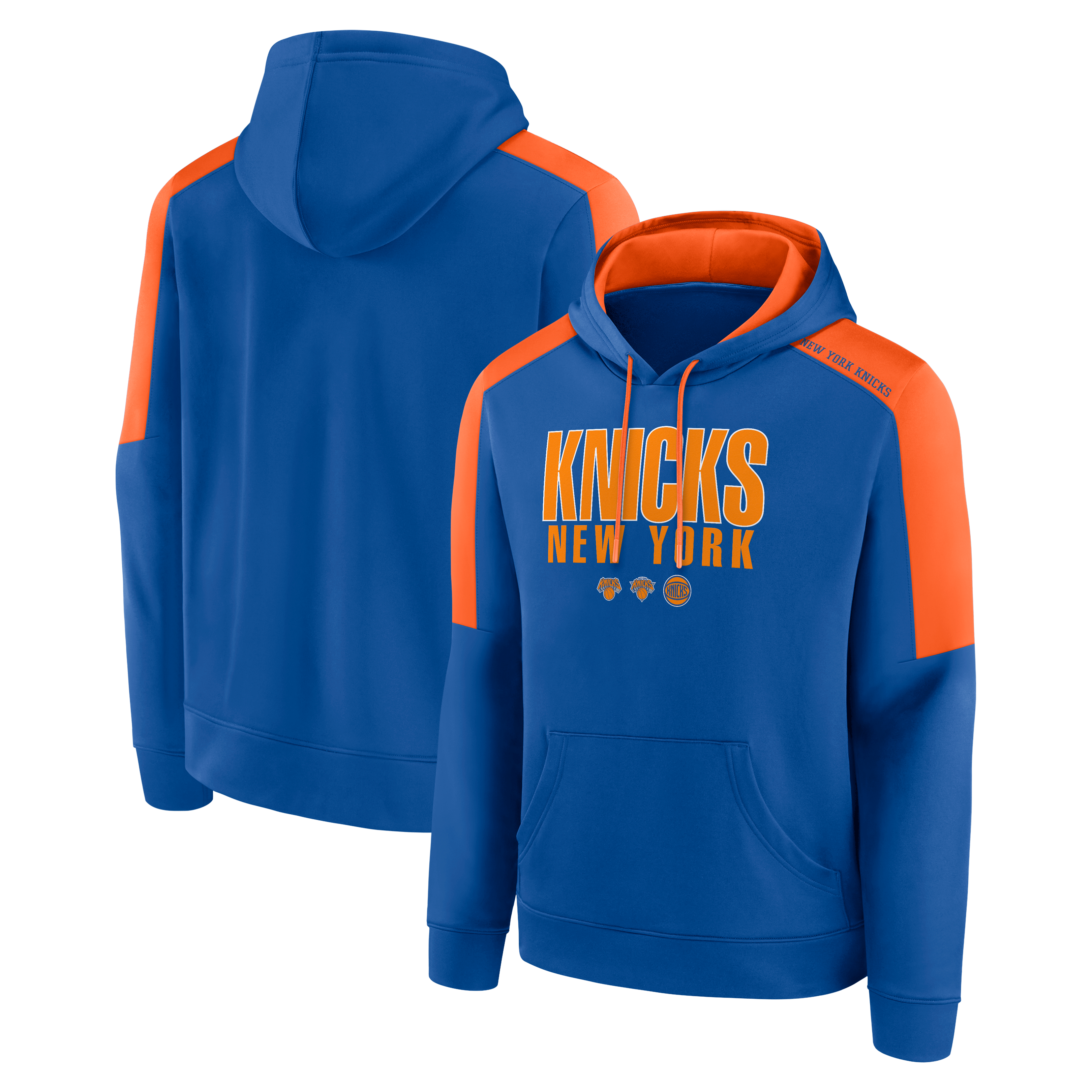 Men's Fanatics  Blue New York Knicks Three Logo Hoodie