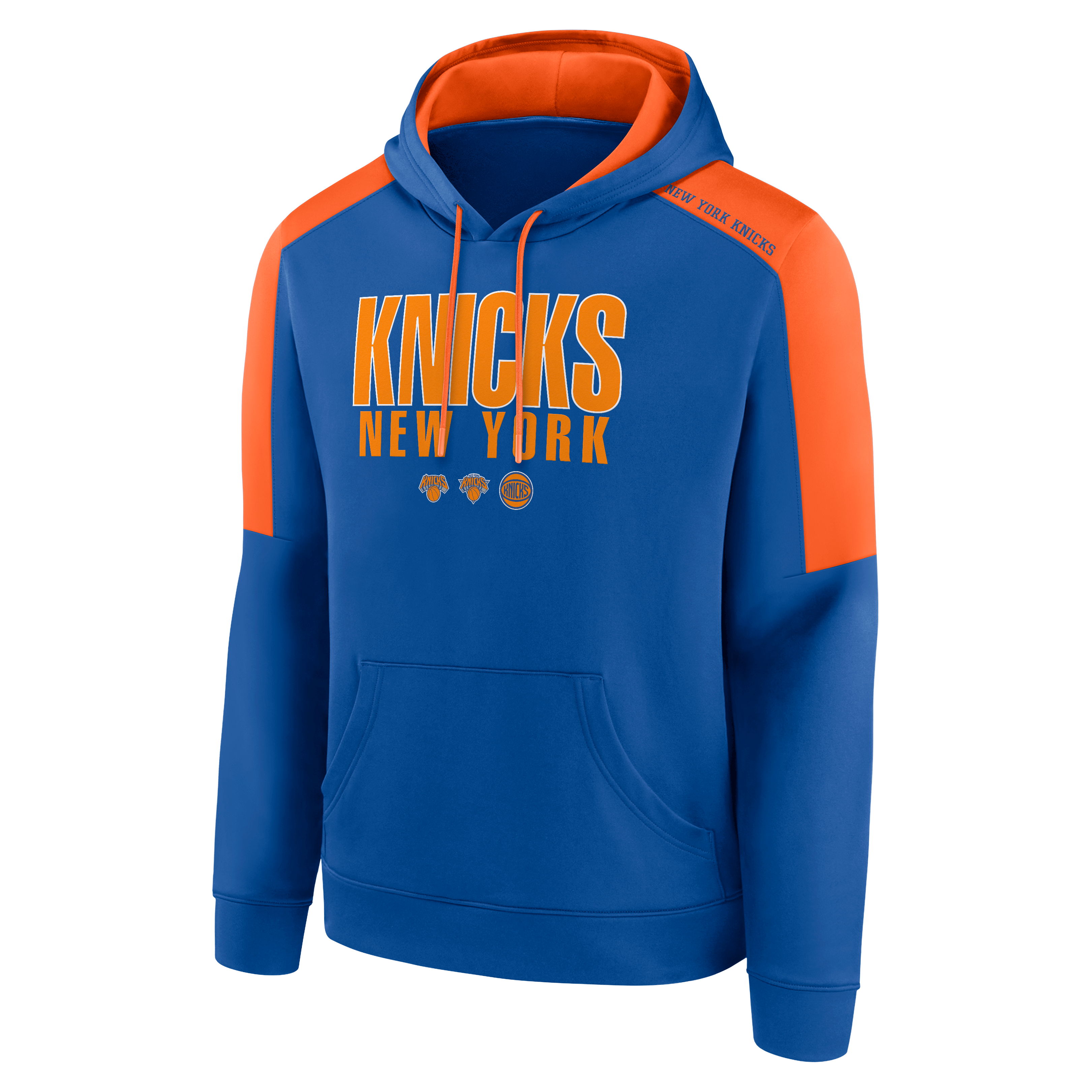 Men's Fanatics  Blue New York Knicks Three Logo Hoodie