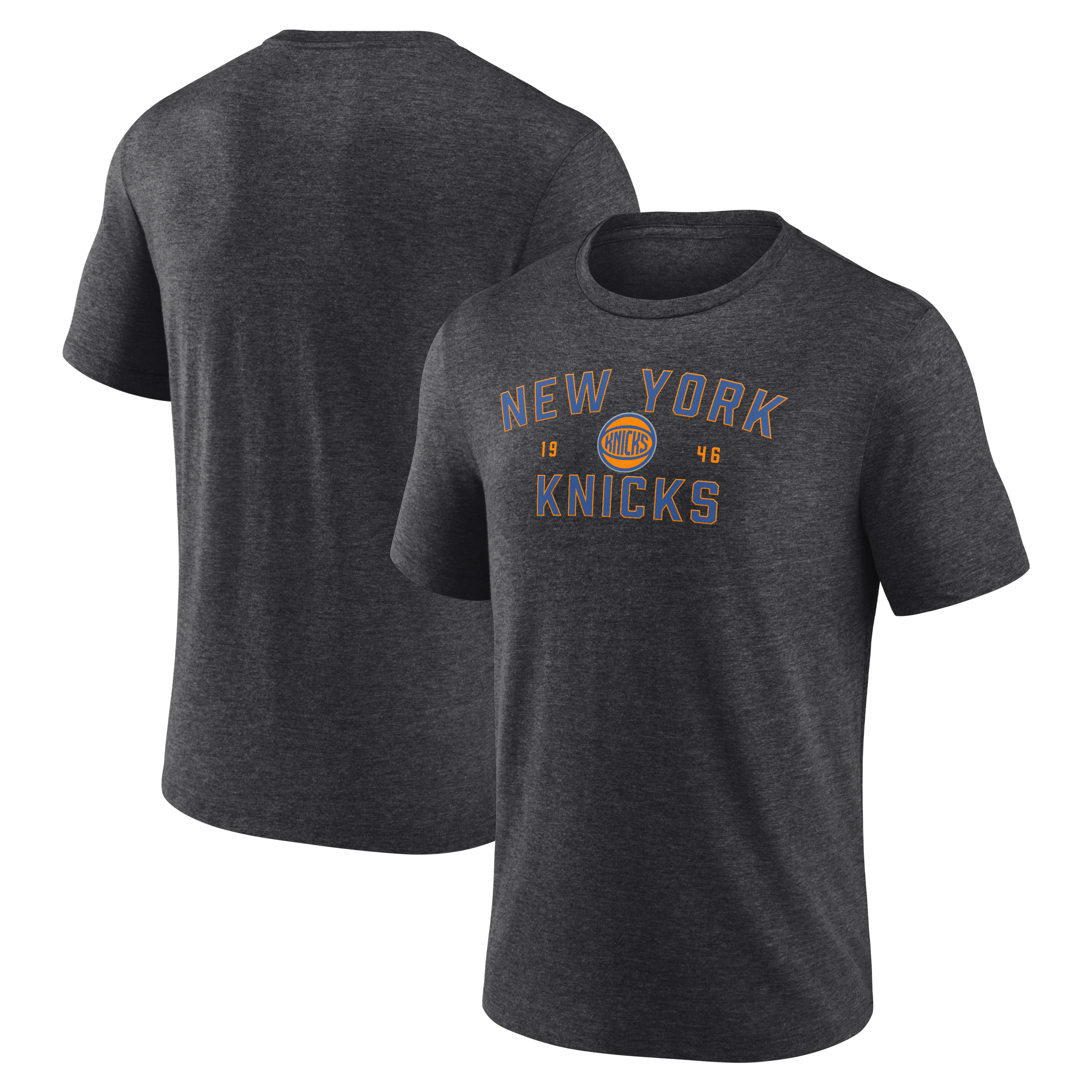 Men's Fanatics Heather Charcoal New York Knicks Unwavering Pursuit Tri-Blend T-Shirt