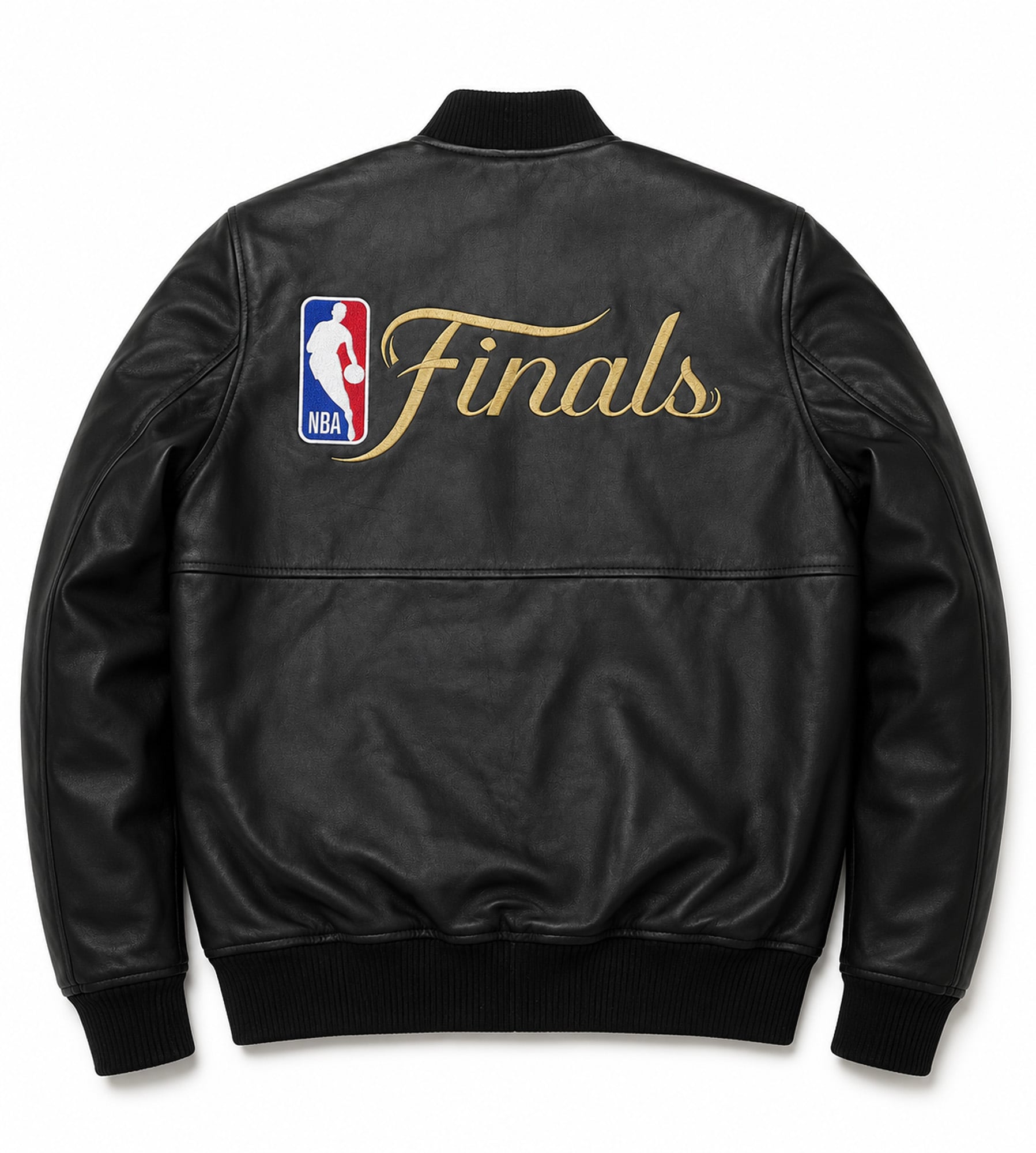 Men's FISLL White New York Knicks 2026 NBA Finals Champions Team Full-Zip Leather Jacket