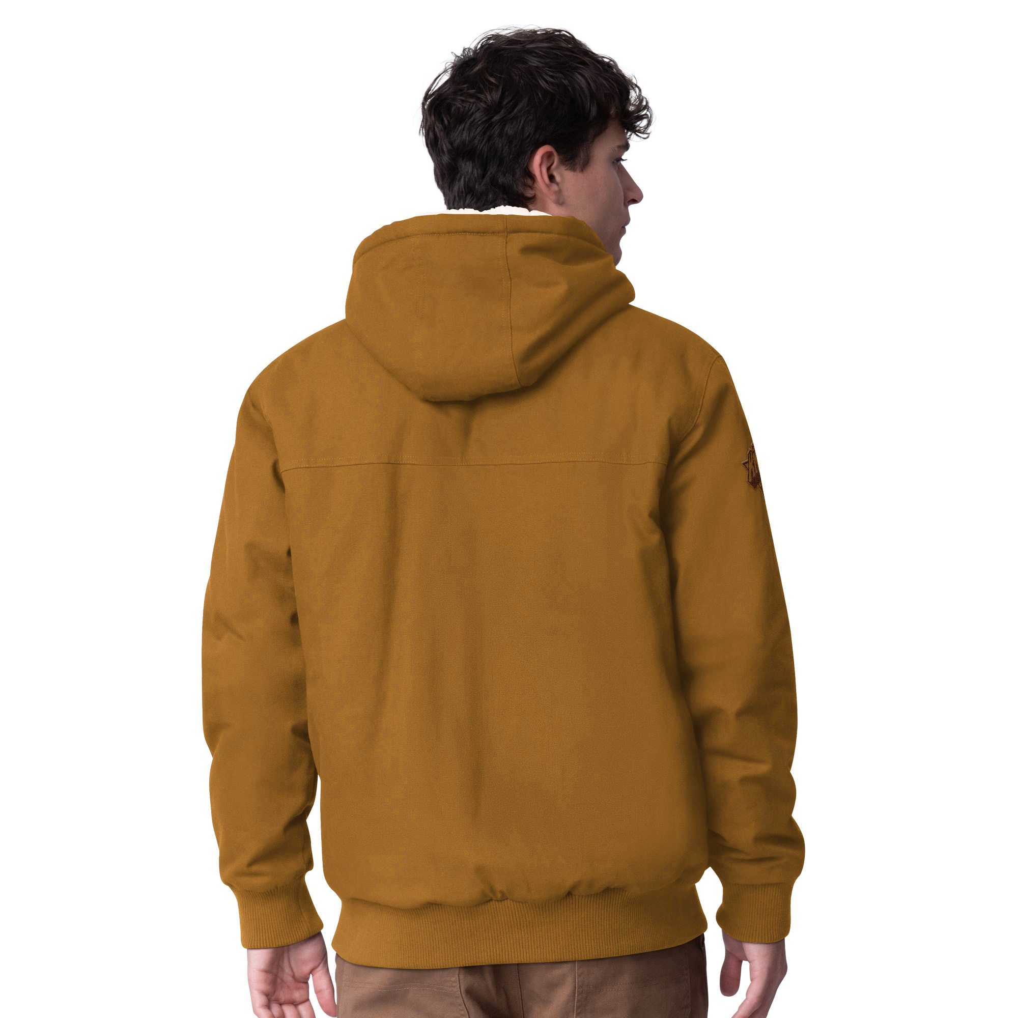 Men's G-III Sports by Carl Banks Tan New York Knicks Build Up Heavy Duck Canvas Full-Zip Hoodie