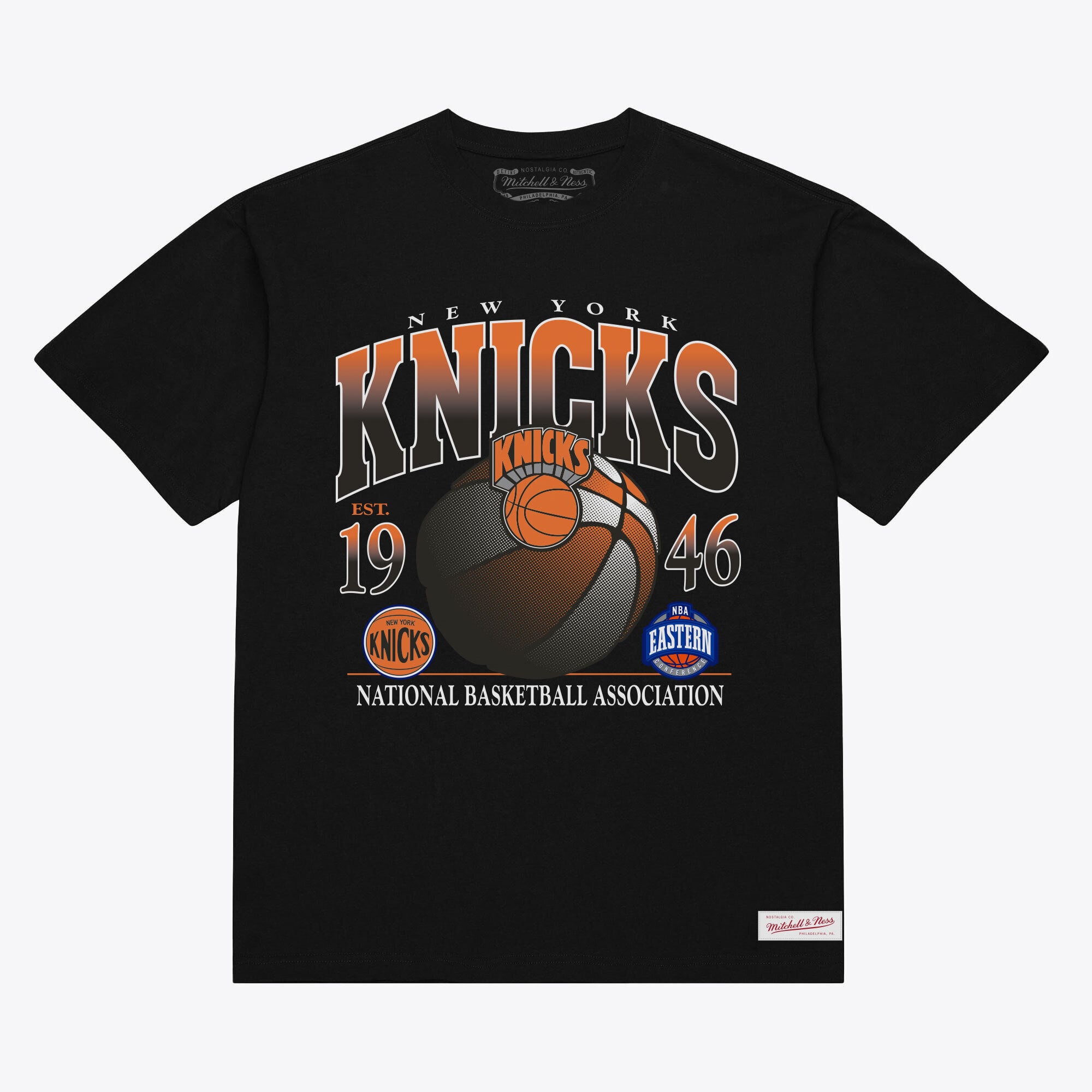 Men's Mitchell & Ness  Black New York Knicks Core Graphic T-Shirt