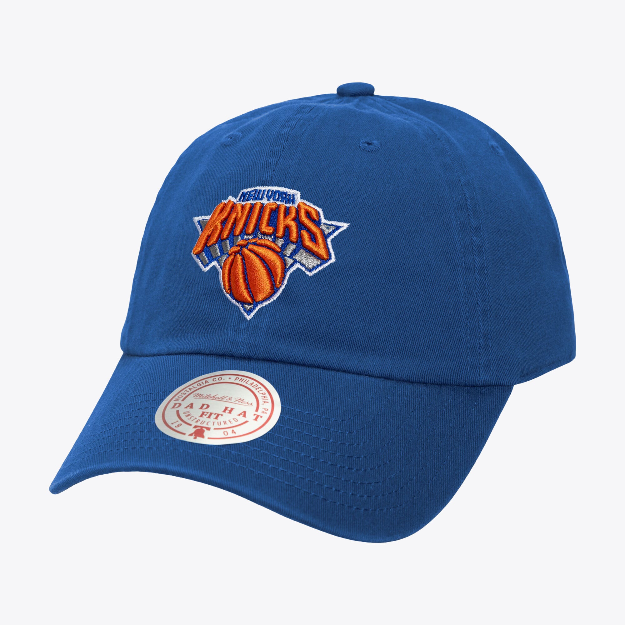 Men's New York Knicks Mitchell & Ness Blue Basic Dad Adjustable Hat