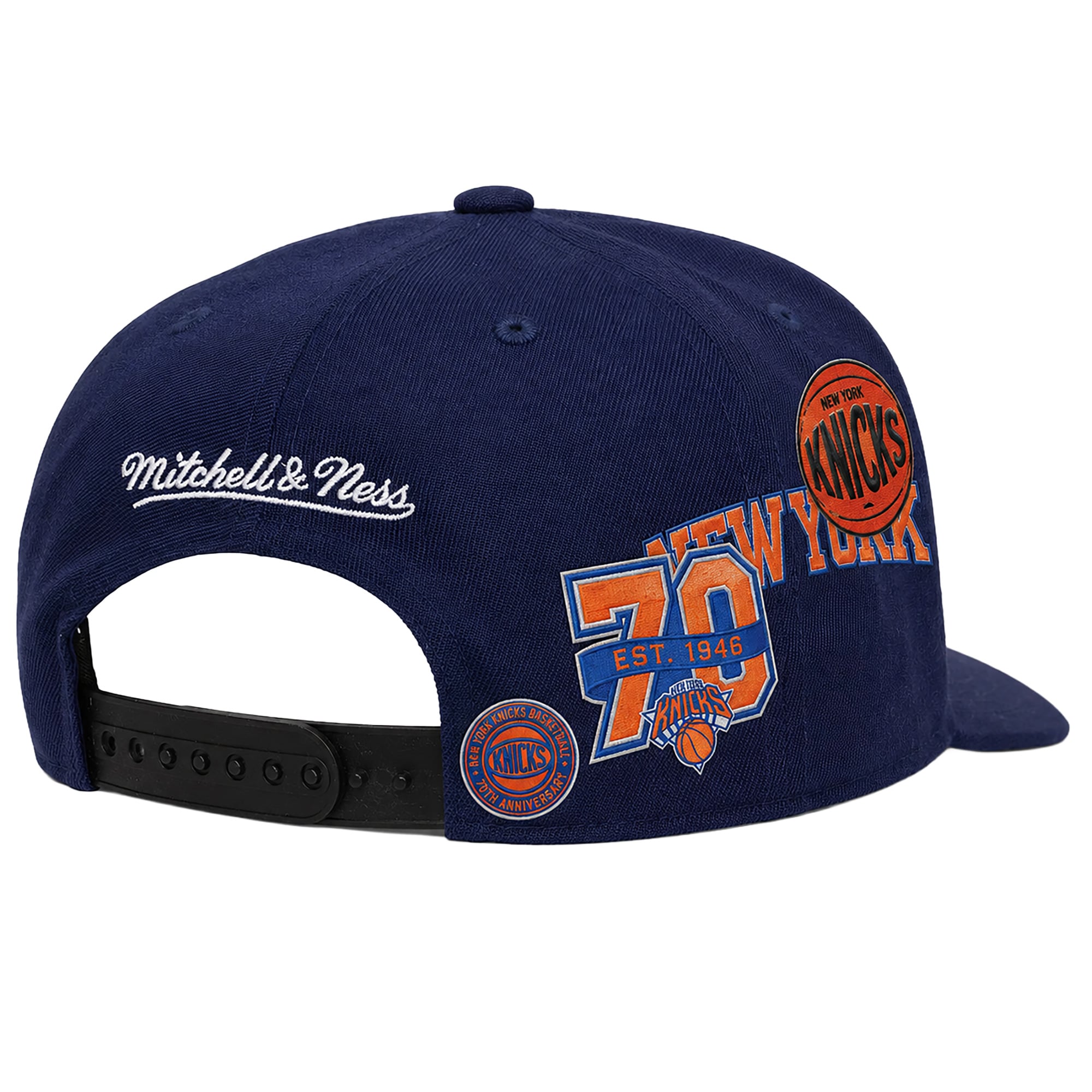 Casquette snapback Mitchell & Ness bleue New York Knicks Historic en satin pour homme
