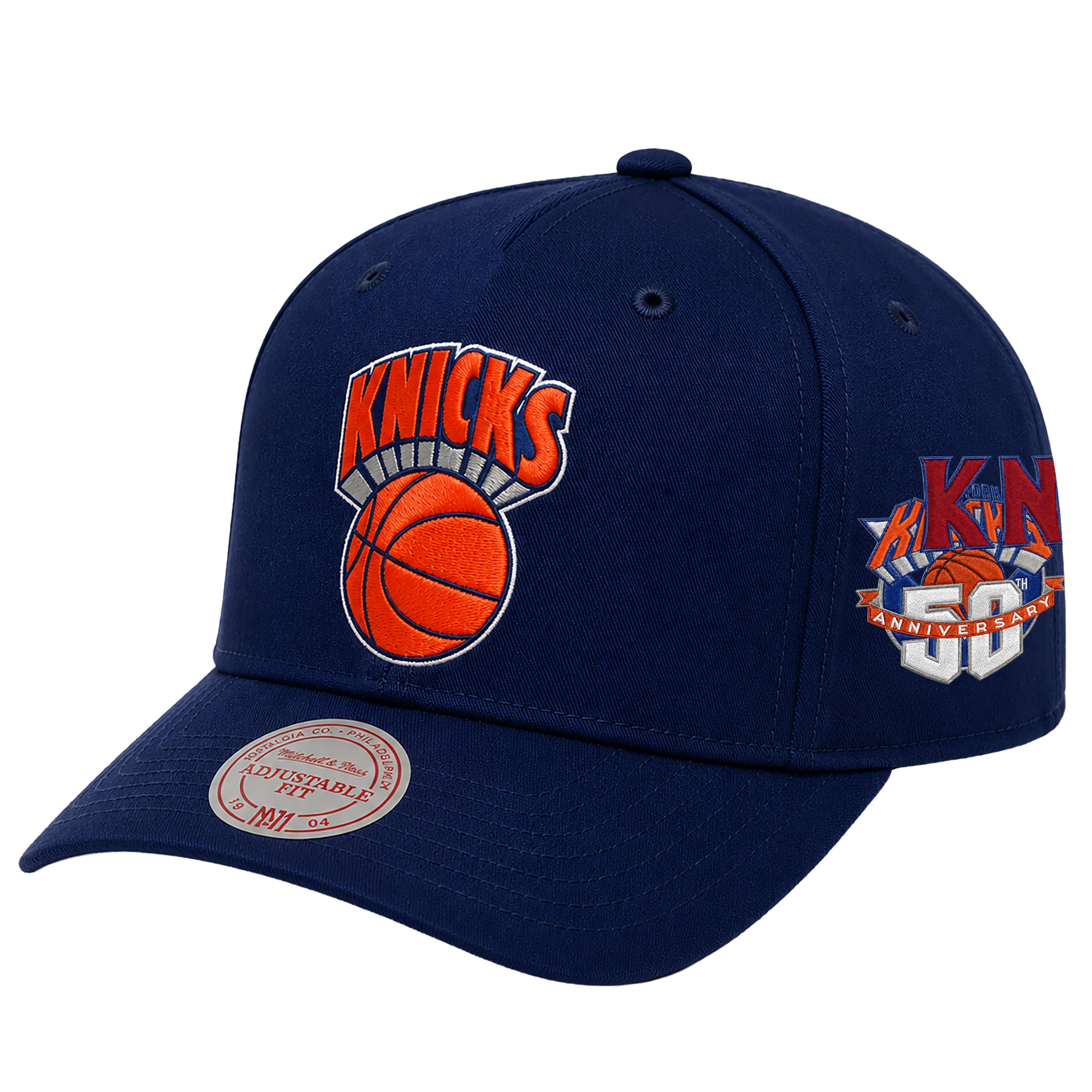 Men's Mitchell & Ness Blue New York Knicks Historic Satin A-Frame Snapback Hat