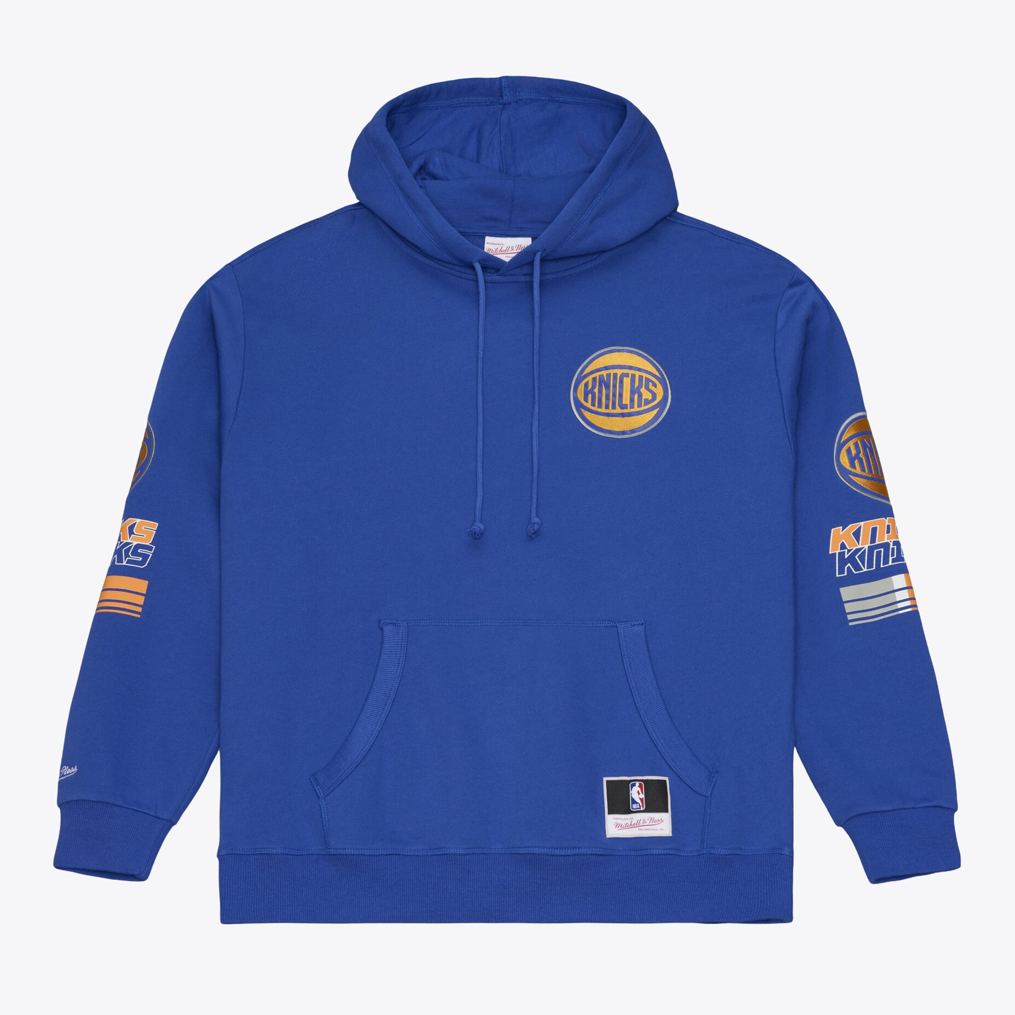 Sweat à capuche en polaire Mitchell & Ness bleu New York Knicks pour homme
