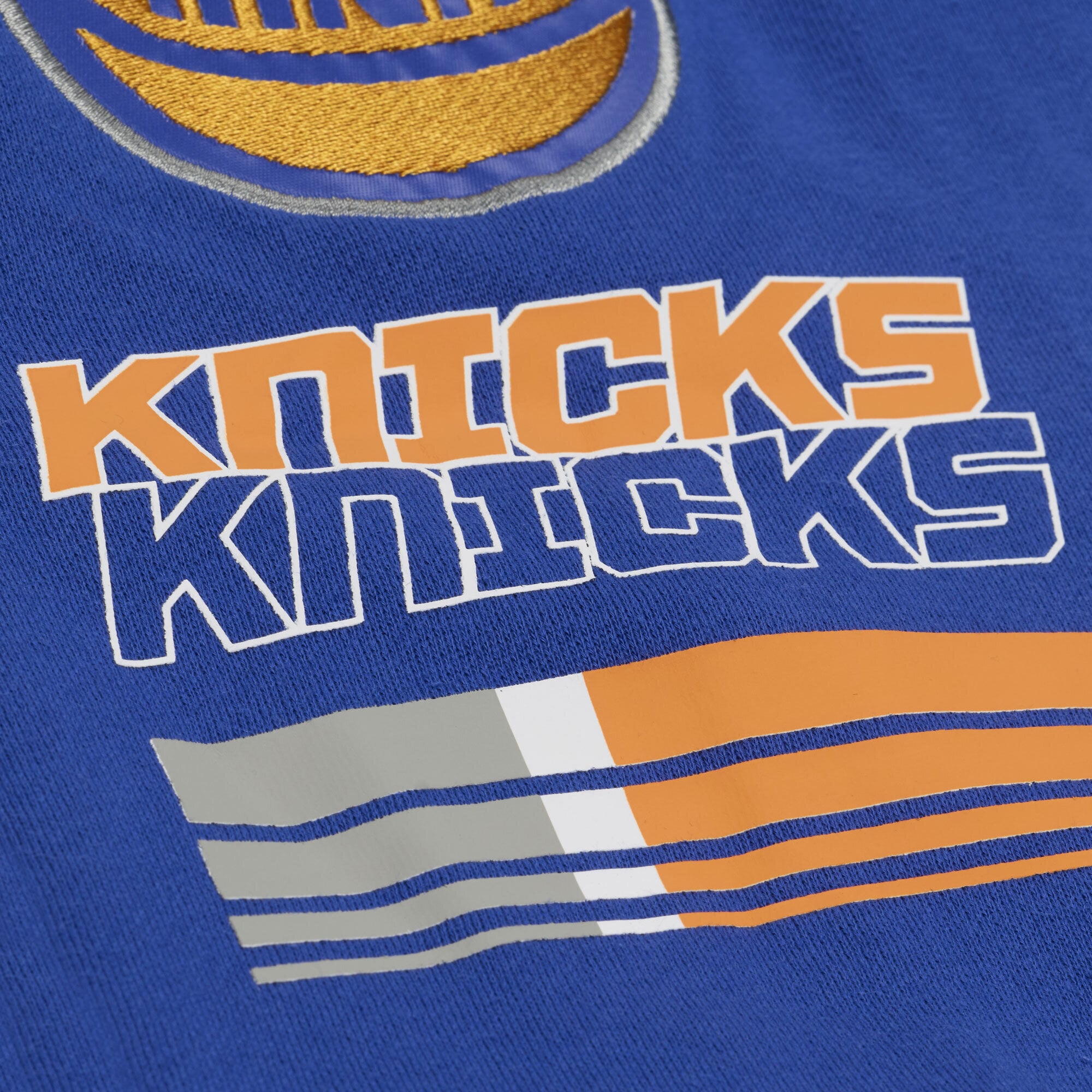Sweat à capuche en polaire Mitchell & Ness bleu New York Knicks pour homme