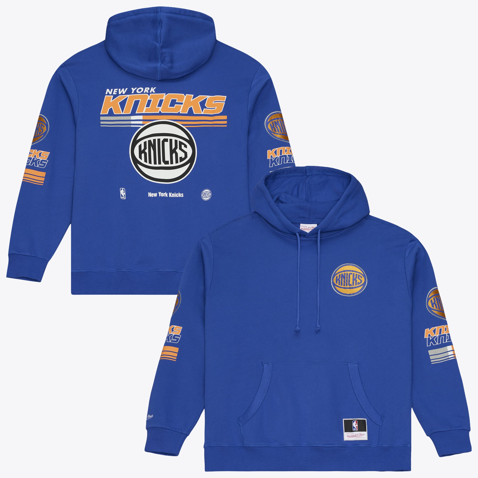 Sweat à capuche en polaire Mitchell & Ness bleu New York Knicks pour homme