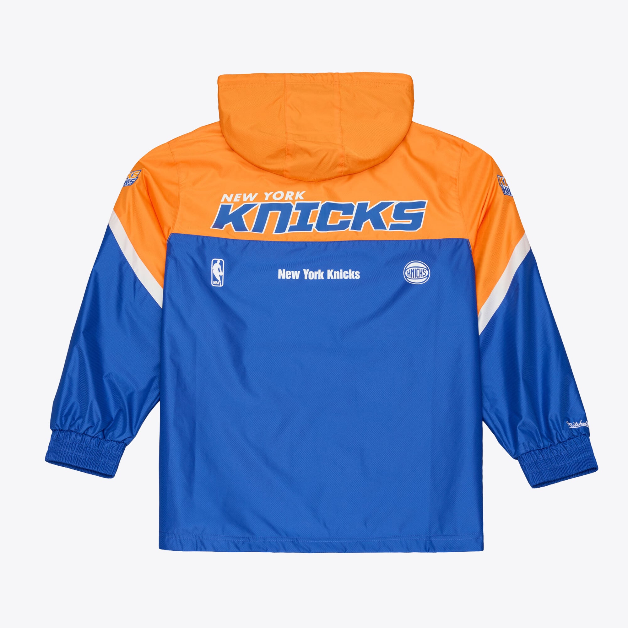 Veste coupe-vent demi-zip Mitchell & Ness bleue à carreaux triple motif New York Knicks pour homme