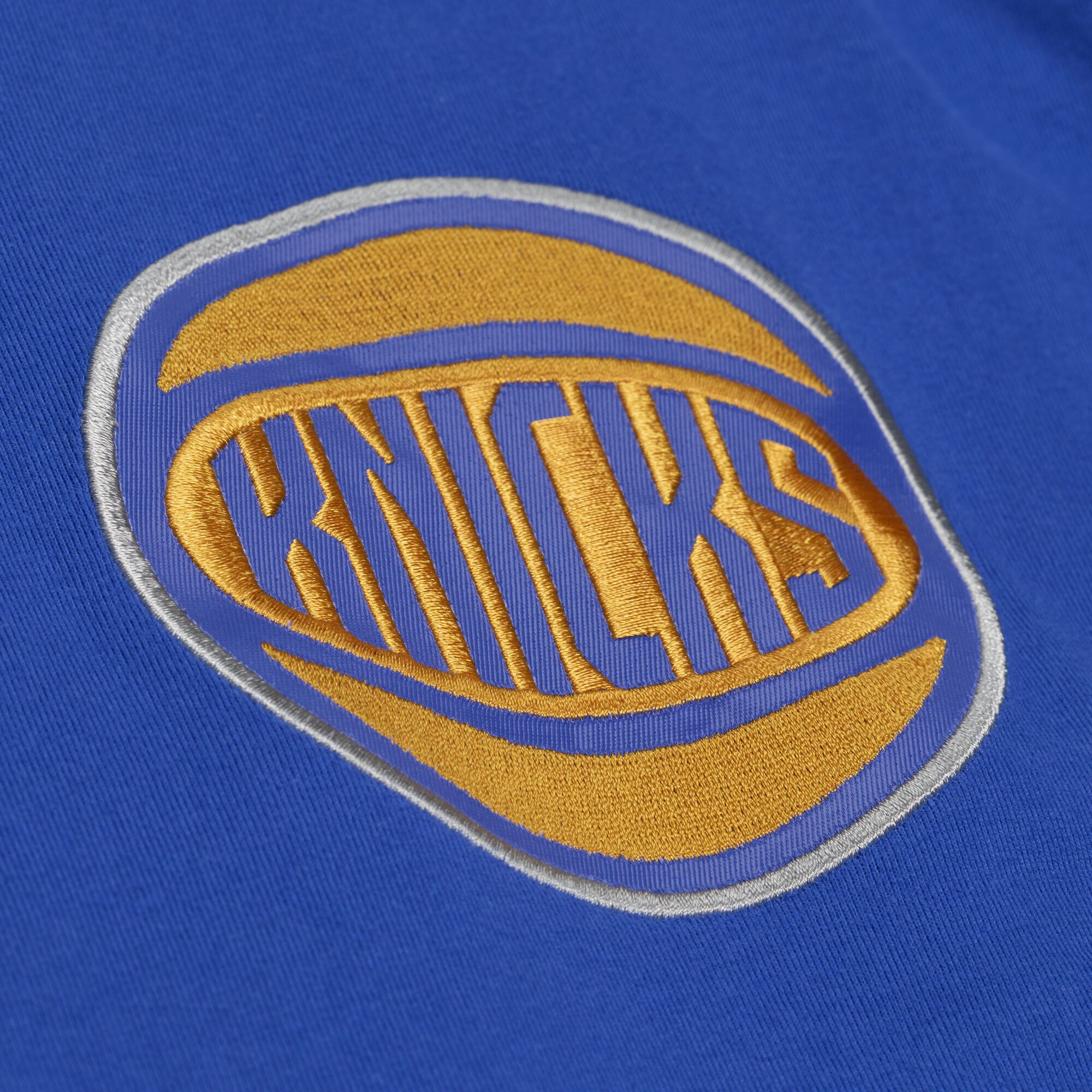 T-shirt à manches longues Mitchell & Ness bleu New York Knicks triple carreau pour homme