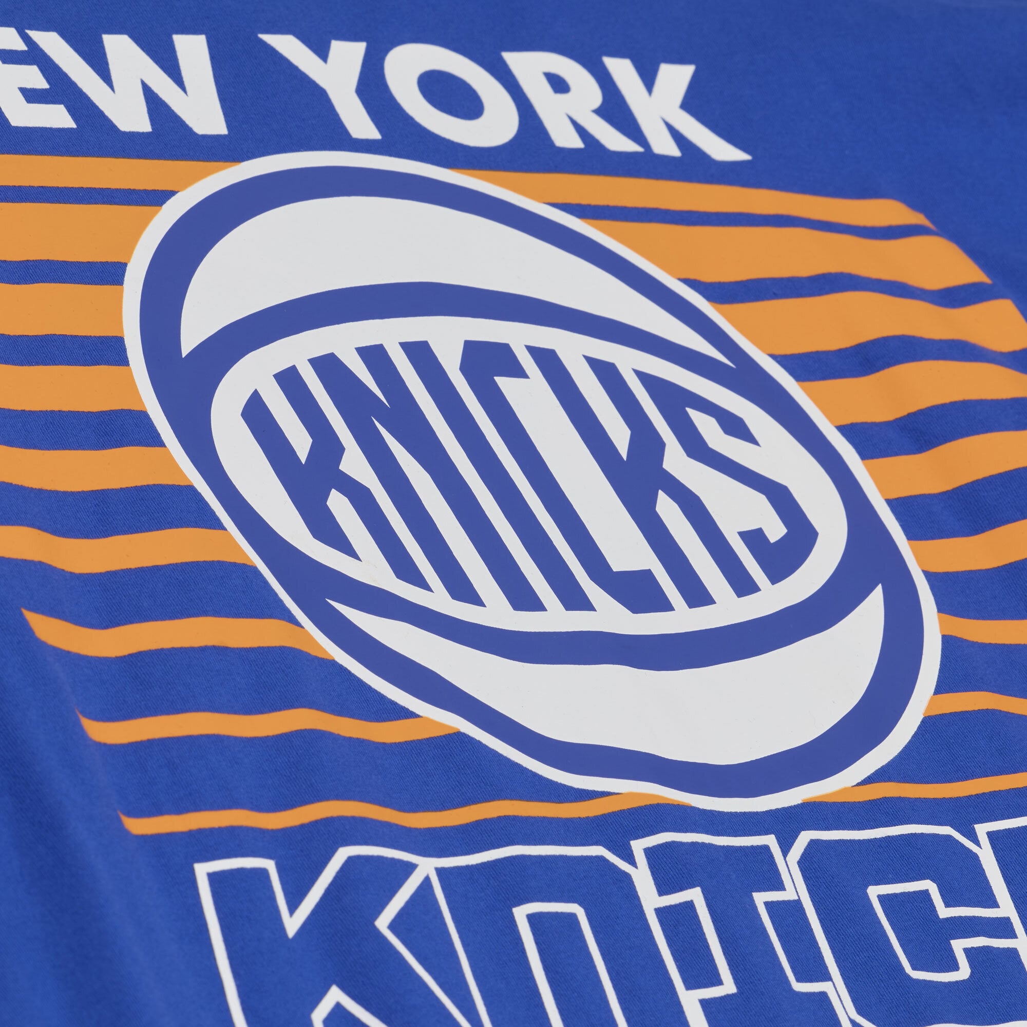 T-shirt à manches longues Mitchell & Ness bleu New York Knicks triple carreau pour homme