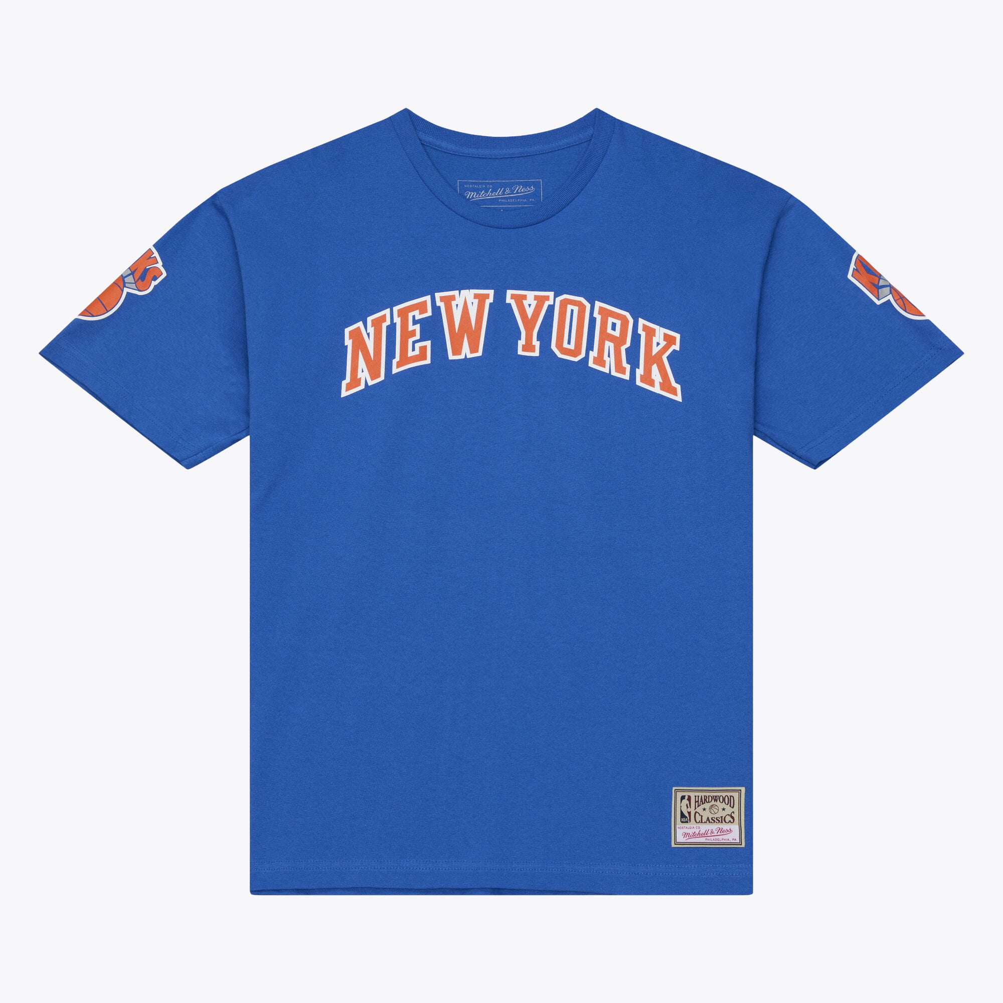 Men's Mitchell & Ness Carmelo Anthony Blue New York Knicks Hardwood Classics Name Number Classic T-Shirt