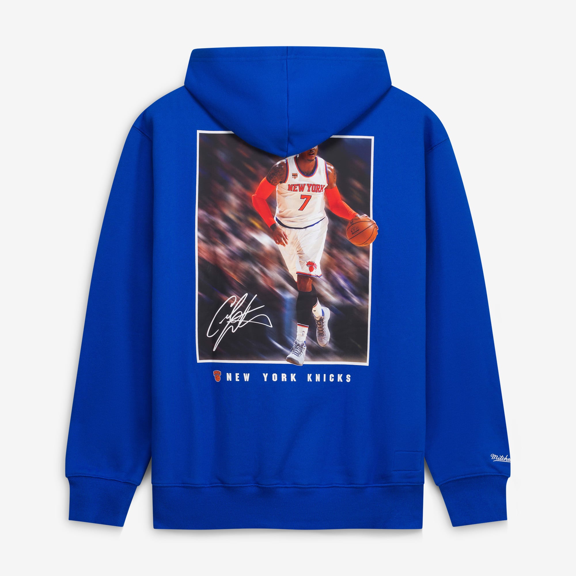Sweat à capuche en polaire Mitchell & Ness Carmelo Anthony bleu New York Knicks pour homme