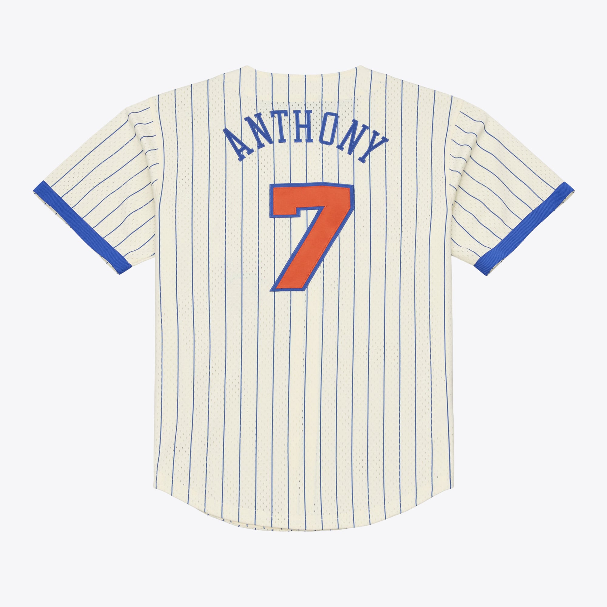 Maillot Mitchell & Ness Carmelo Anthony crème New York Knicks Hardwood Classics pour homme, en maille et à boutons.