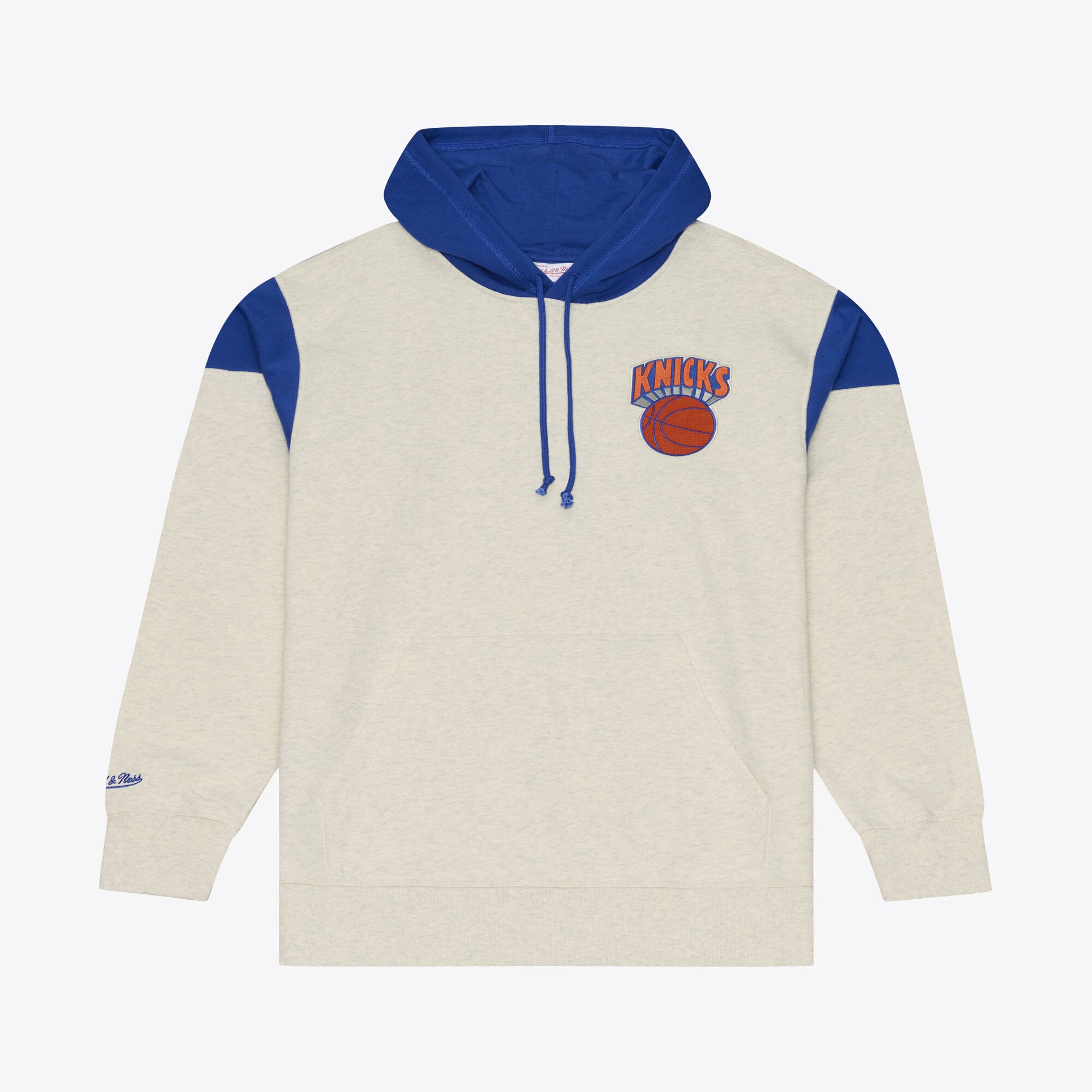 Men's Mitchell & Ness  Cream New York Knicks French Terry Hoodie