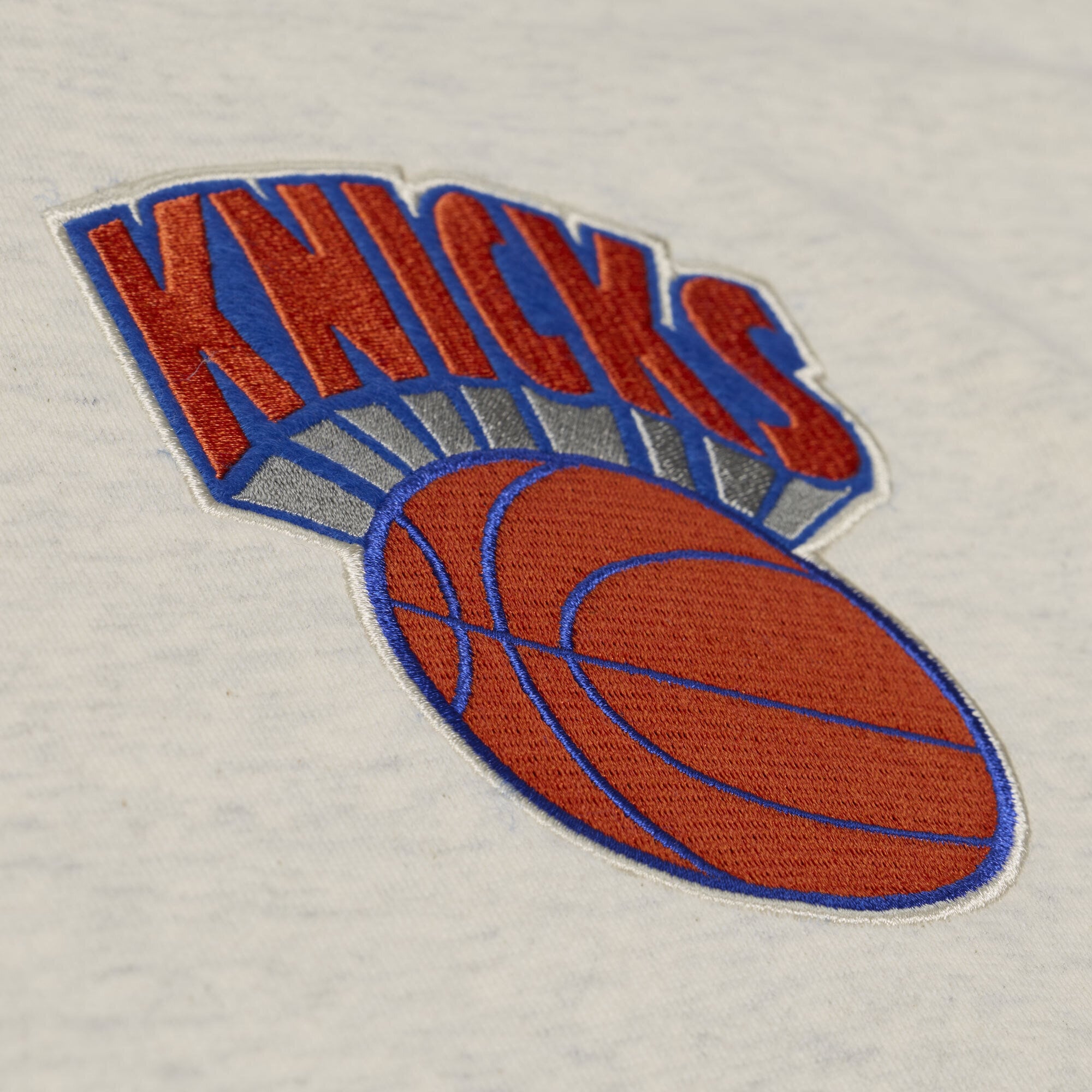 Men's Mitchell & Ness  Cream New York Knicks French Terry Hoodie