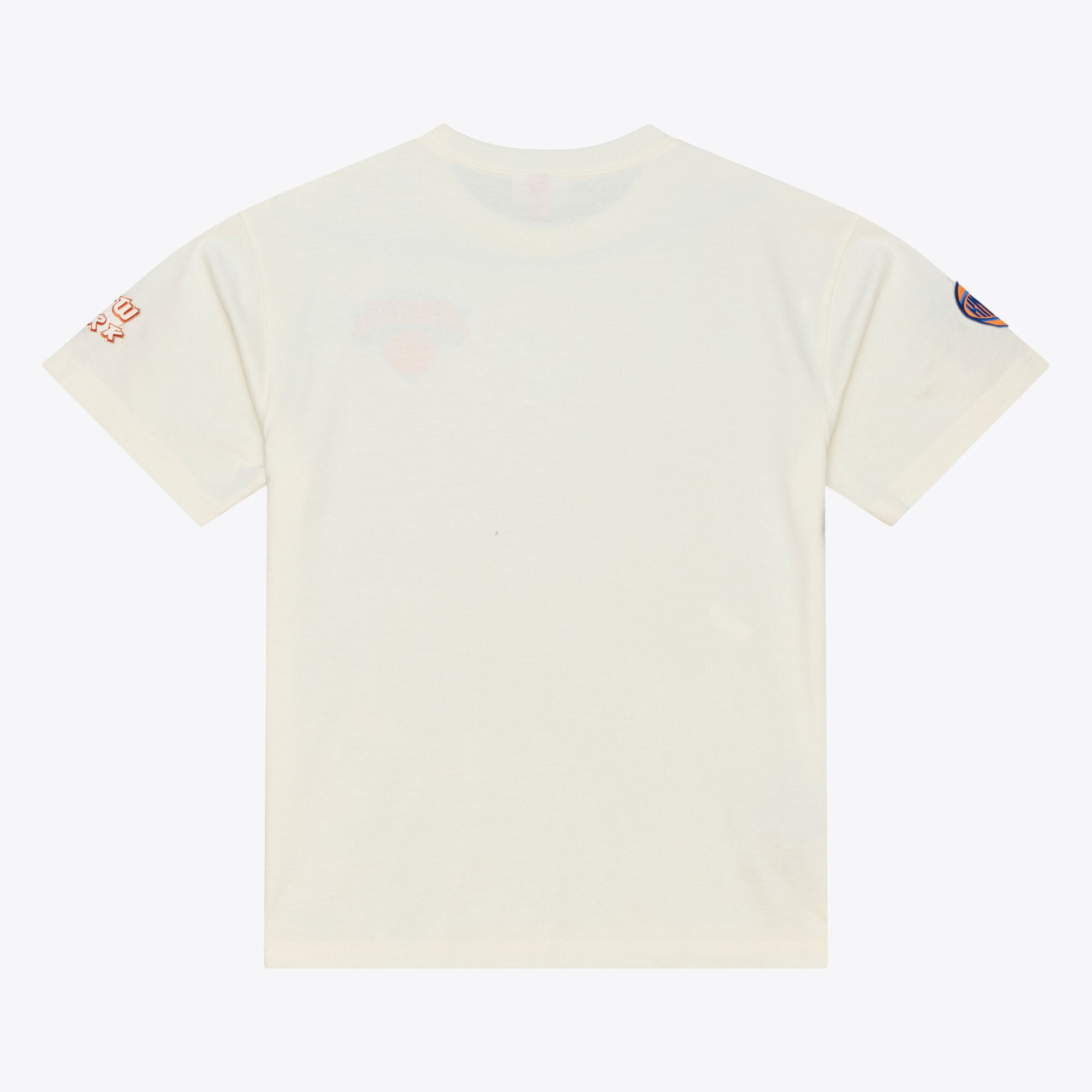 T-shirt premium Mitchell & Ness crème New York Knicks Hardwood Classics à coutures chaînettes pour homme