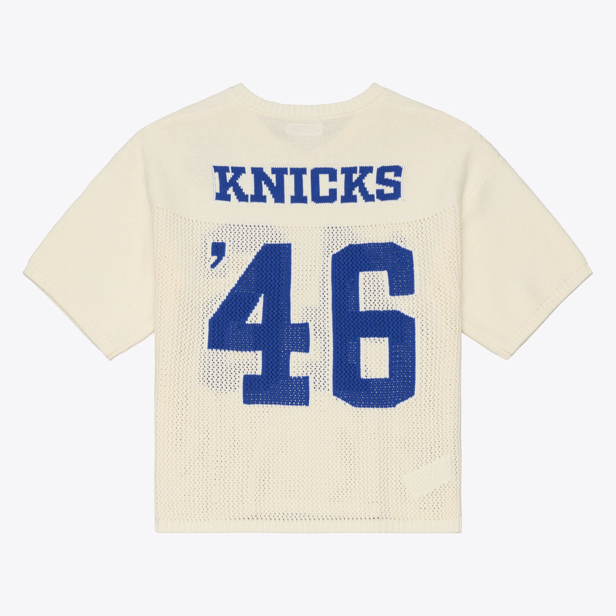 Maillot à manches courtes Mitchell & Ness crème New York Knicks Hardwood Classics Retro Roots pour homme