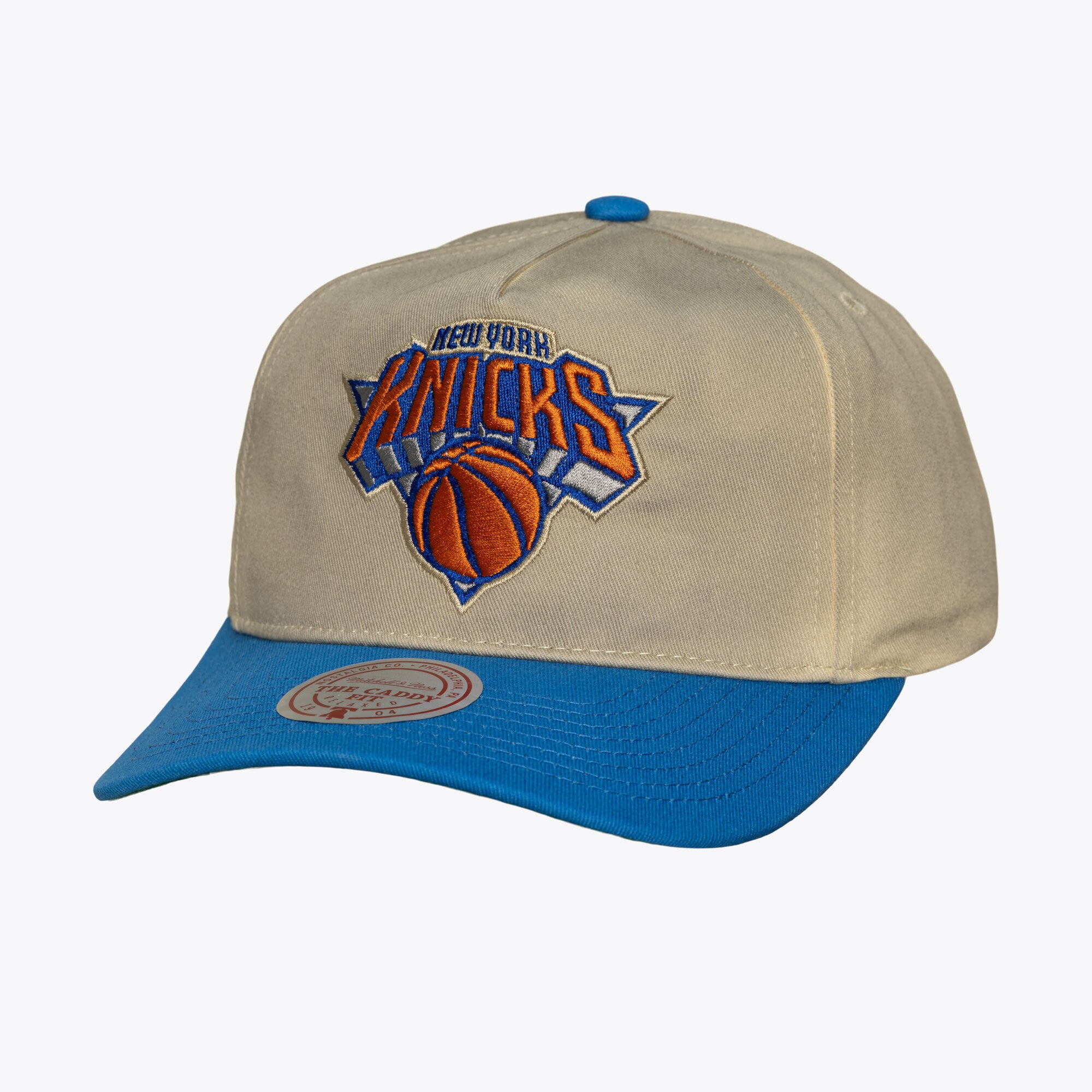 Casquette snapback Mitchell & Ness crème New York Knicks Hardwood Classics Retro Roots pour homme