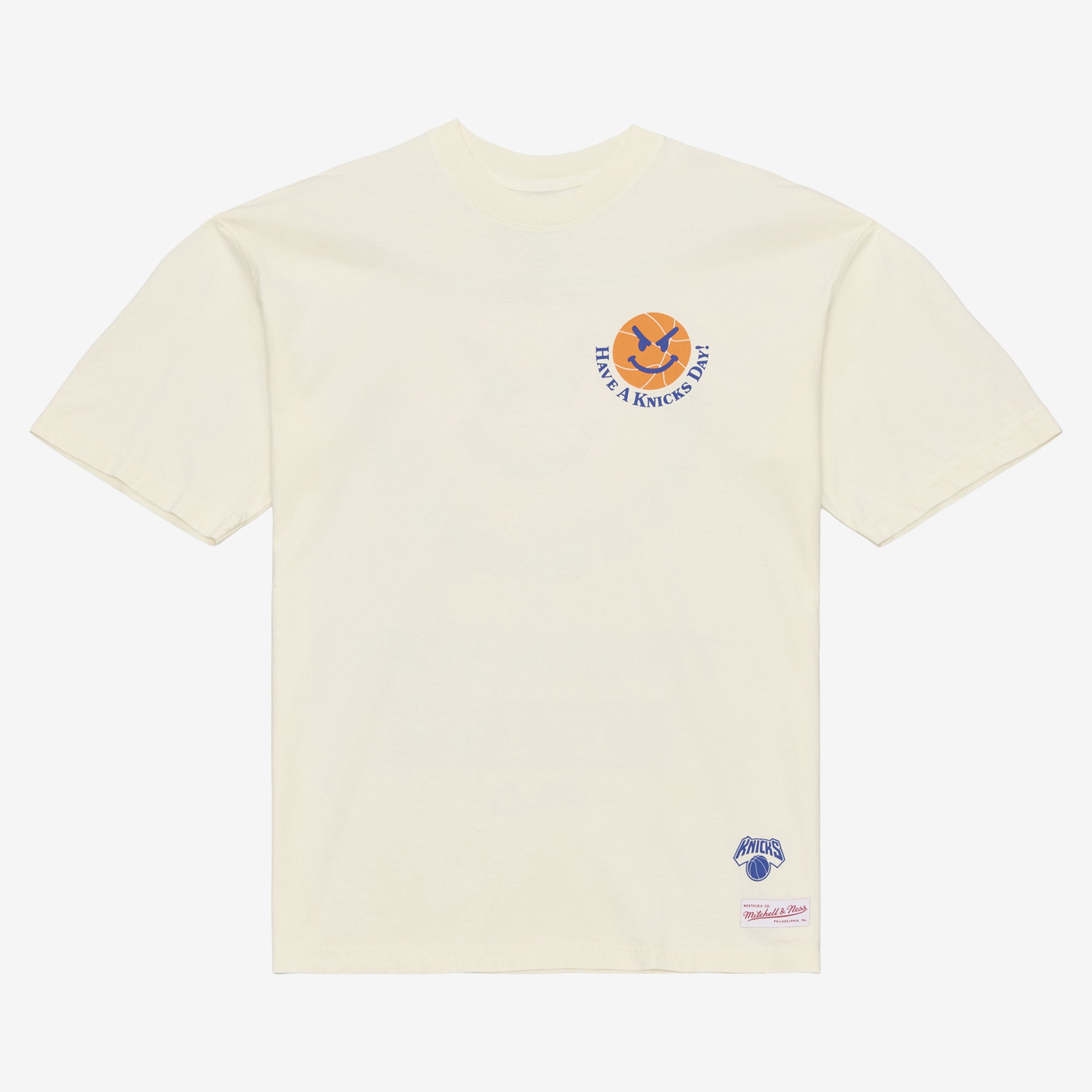 T-shirt Mitchell & Ness crème pour homme New York Knicks « Have a Day »
