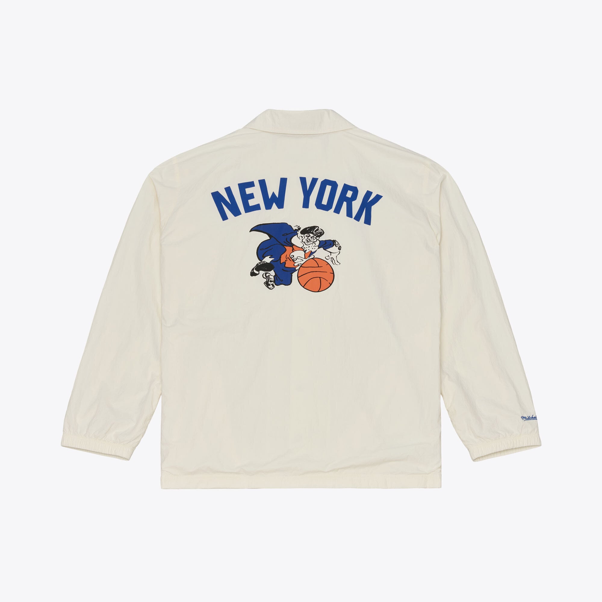 Men's Mitchell & Ness Cream New York Knicks Retro Root Full-Snap Coaches Jacket