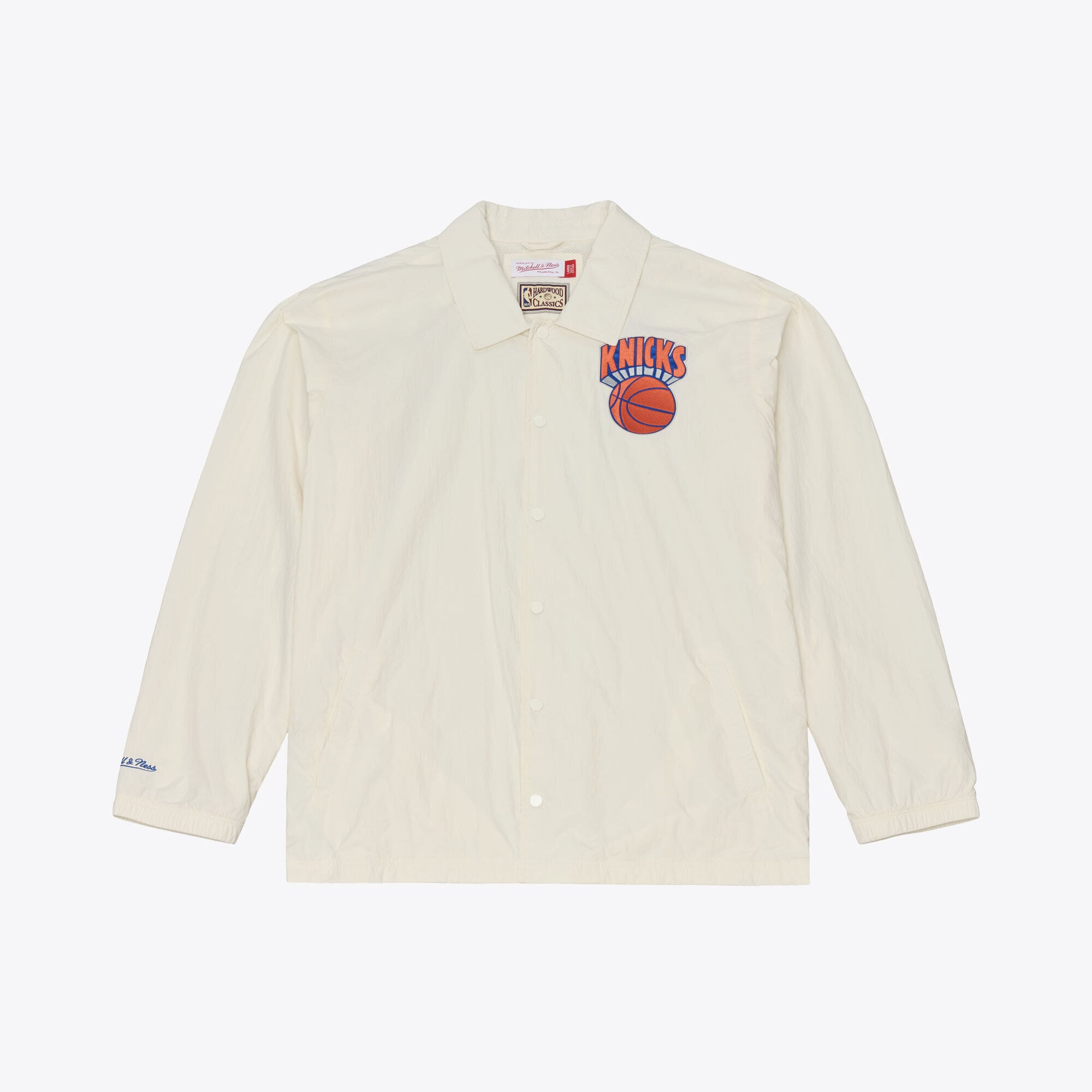 Men's Mitchell & Ness Cream New York Knicks Retro Root Full-Snap Coaches Jacket