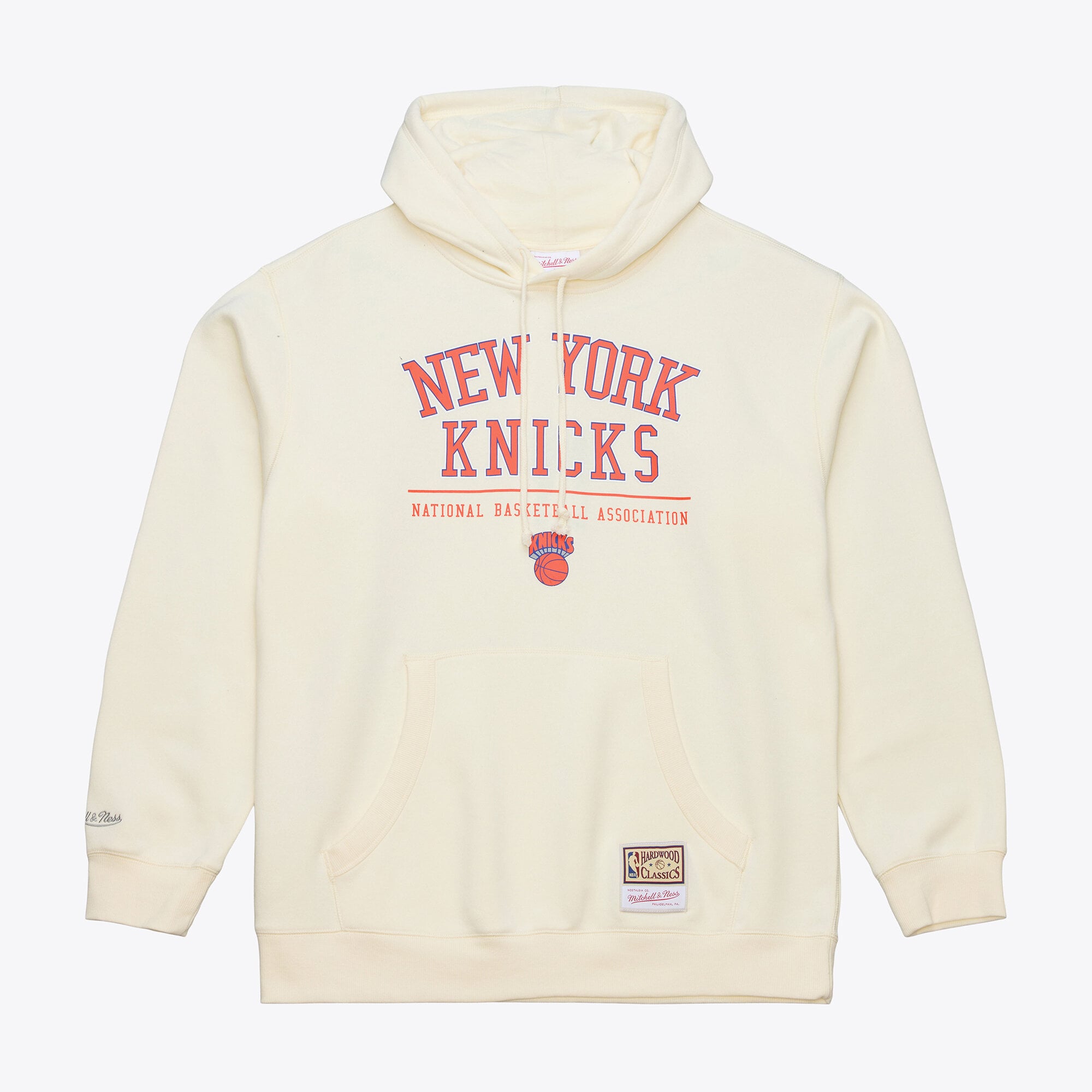 Men's Mitchell & Ness Cream New York Knicks Walk-Off Fleece Hoodie