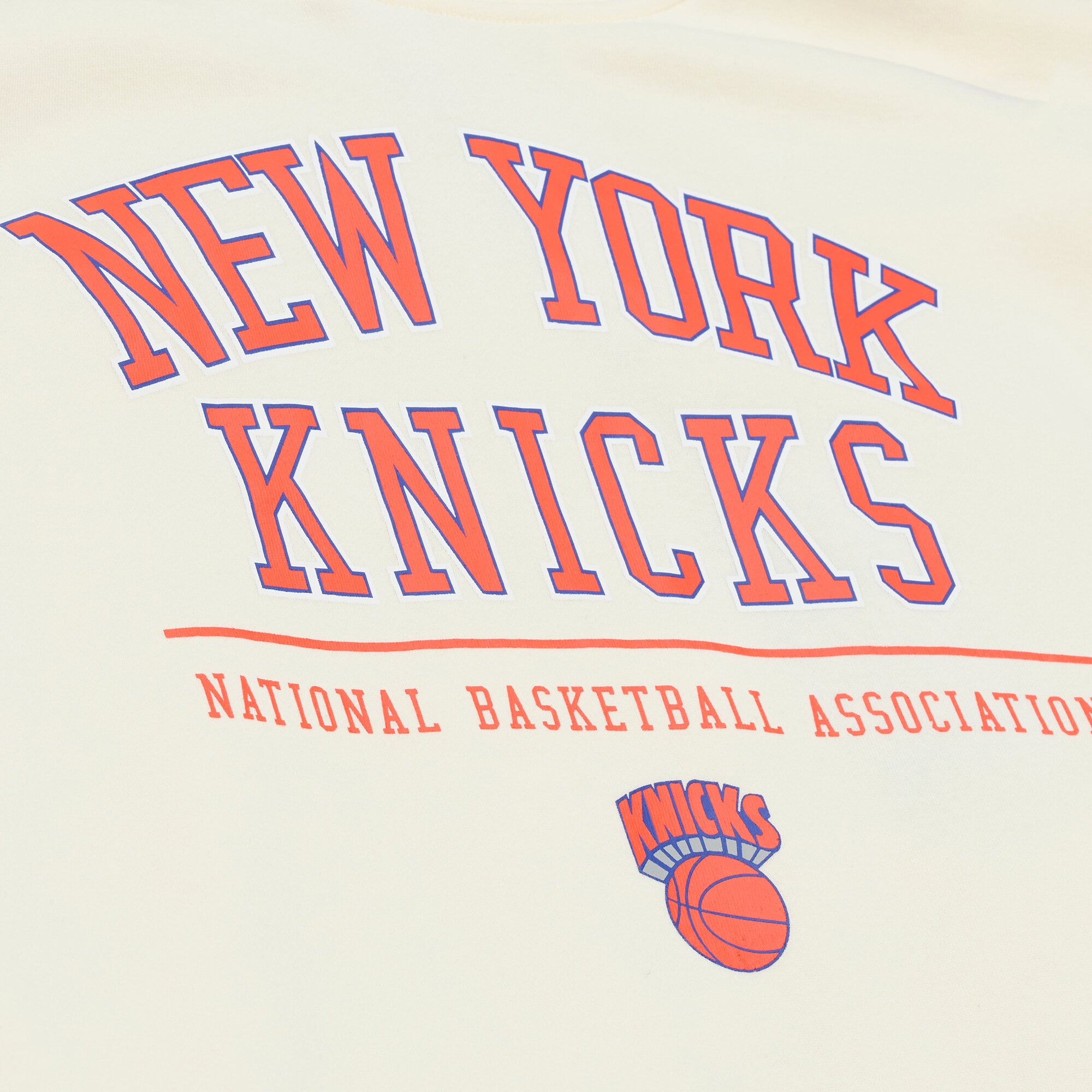 Men's Mitchell & Ness Cream New York Knicks Walk-Off Fleece Hoodie