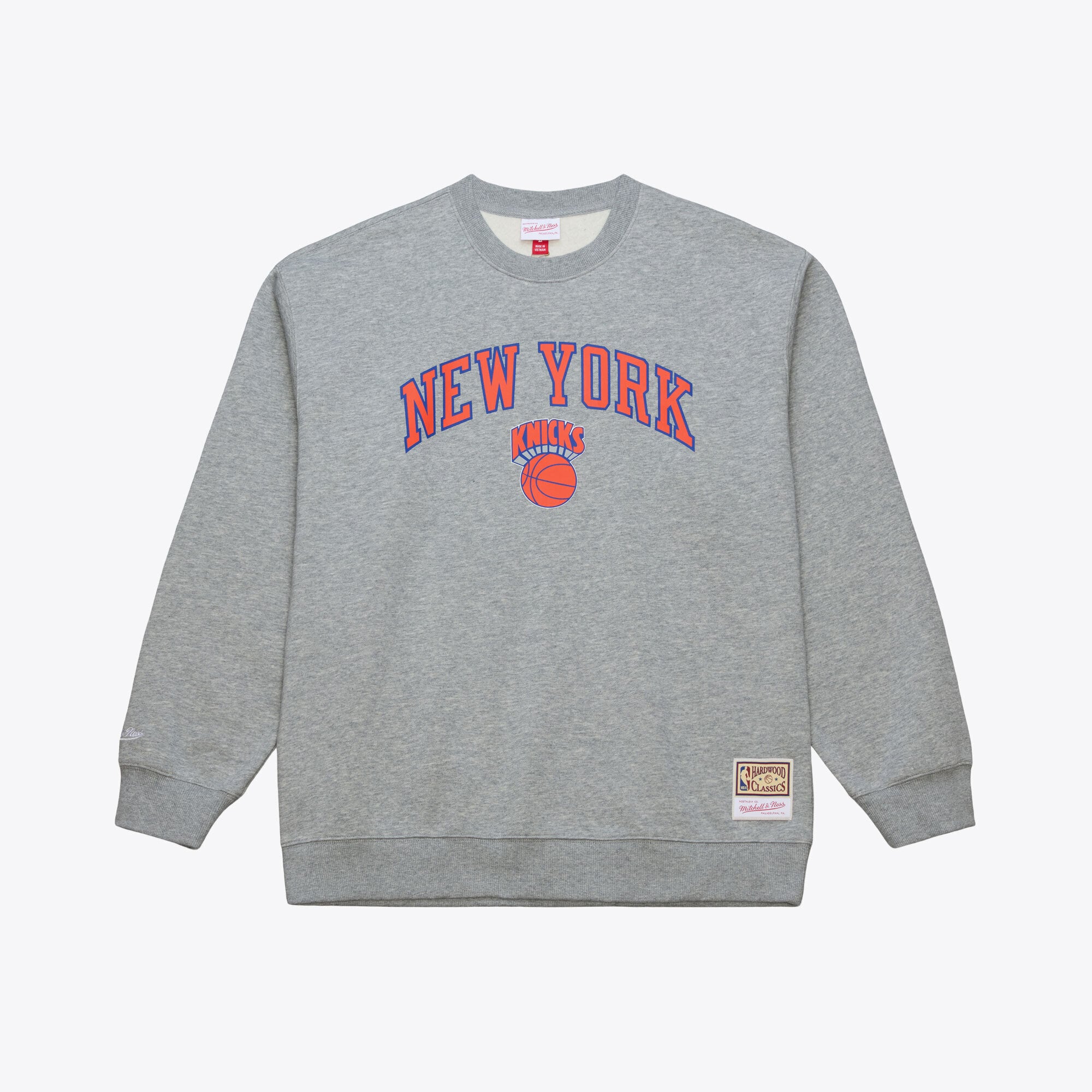 Men's Mitchell & Ness Heather Gray New York Knicks Walk-Off Fleece Sweatshirt