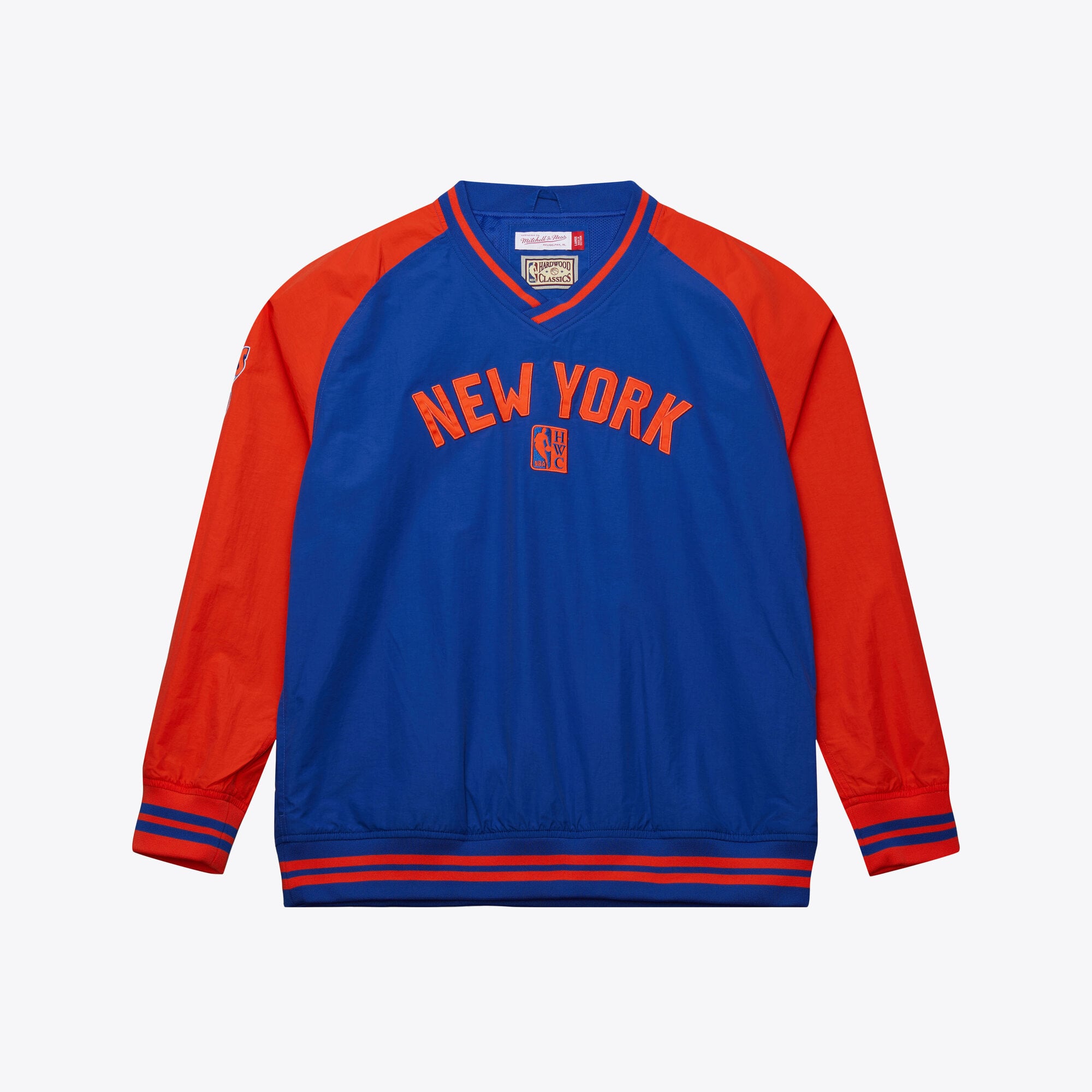 Men's Mitchell & Ness  Royal New York Knicks Classic V-Neck Pullover Jacket