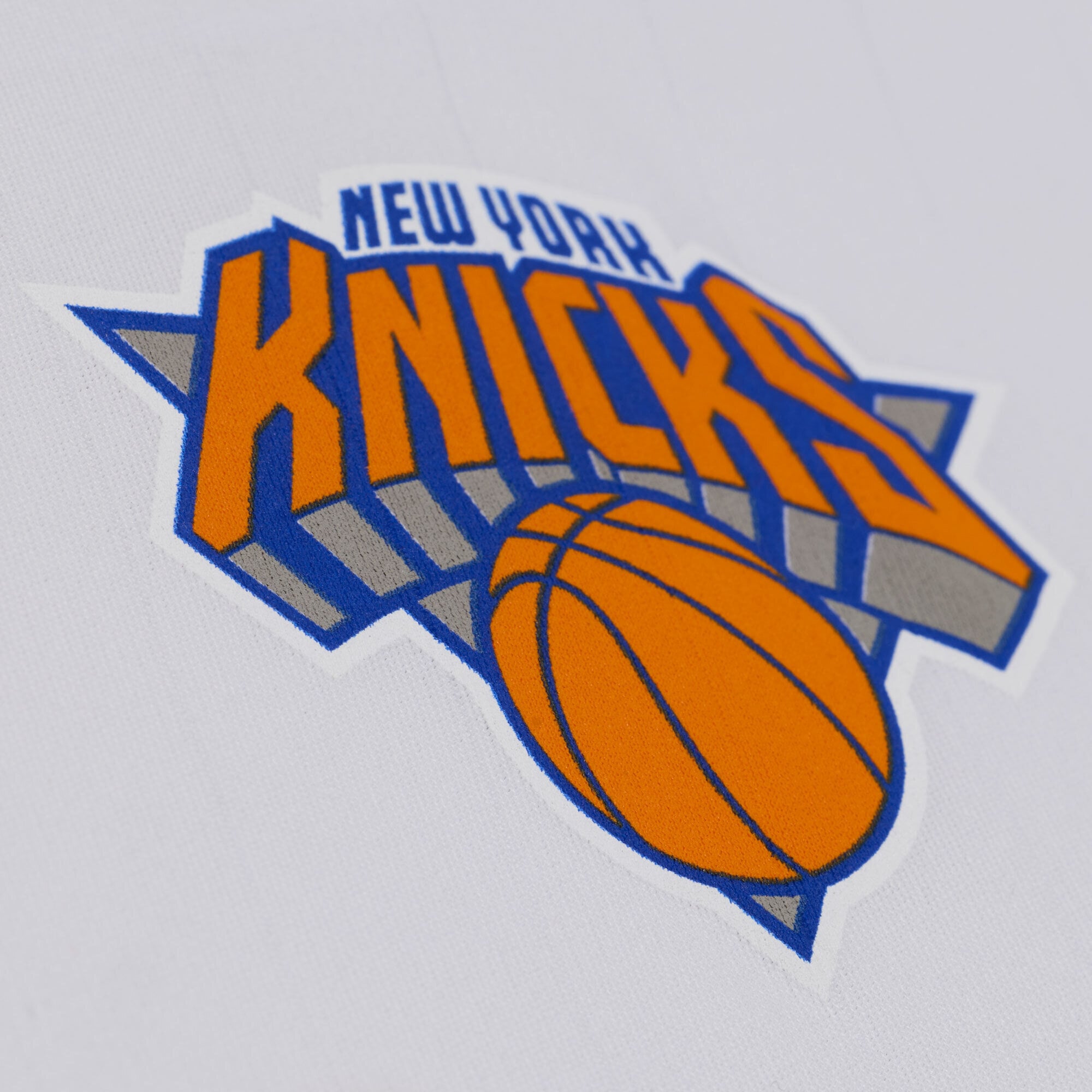 Men's Mitchell & Ness White New York Knicks Long Sleeve Polo Jersey