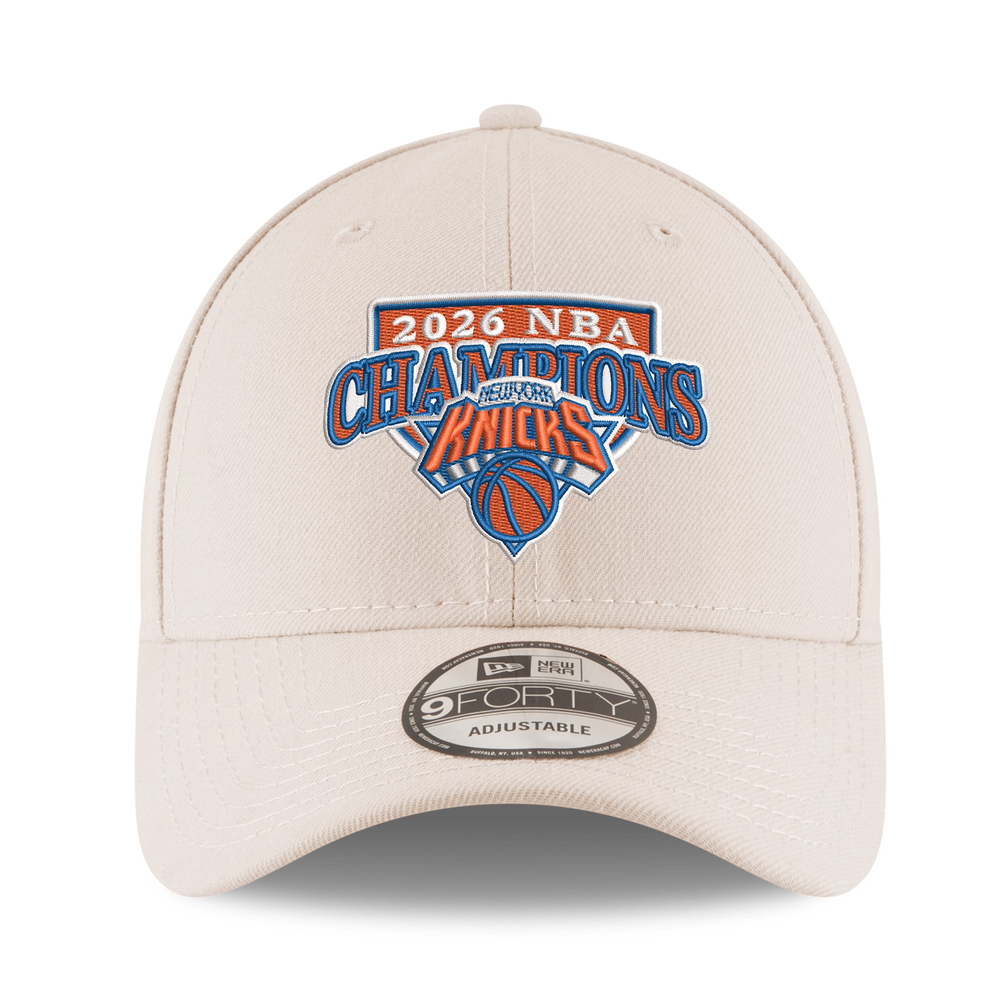 Men's New Era Beige York Knicks 2026 NBA Finals Champions 9FORTY Adjustable Hat