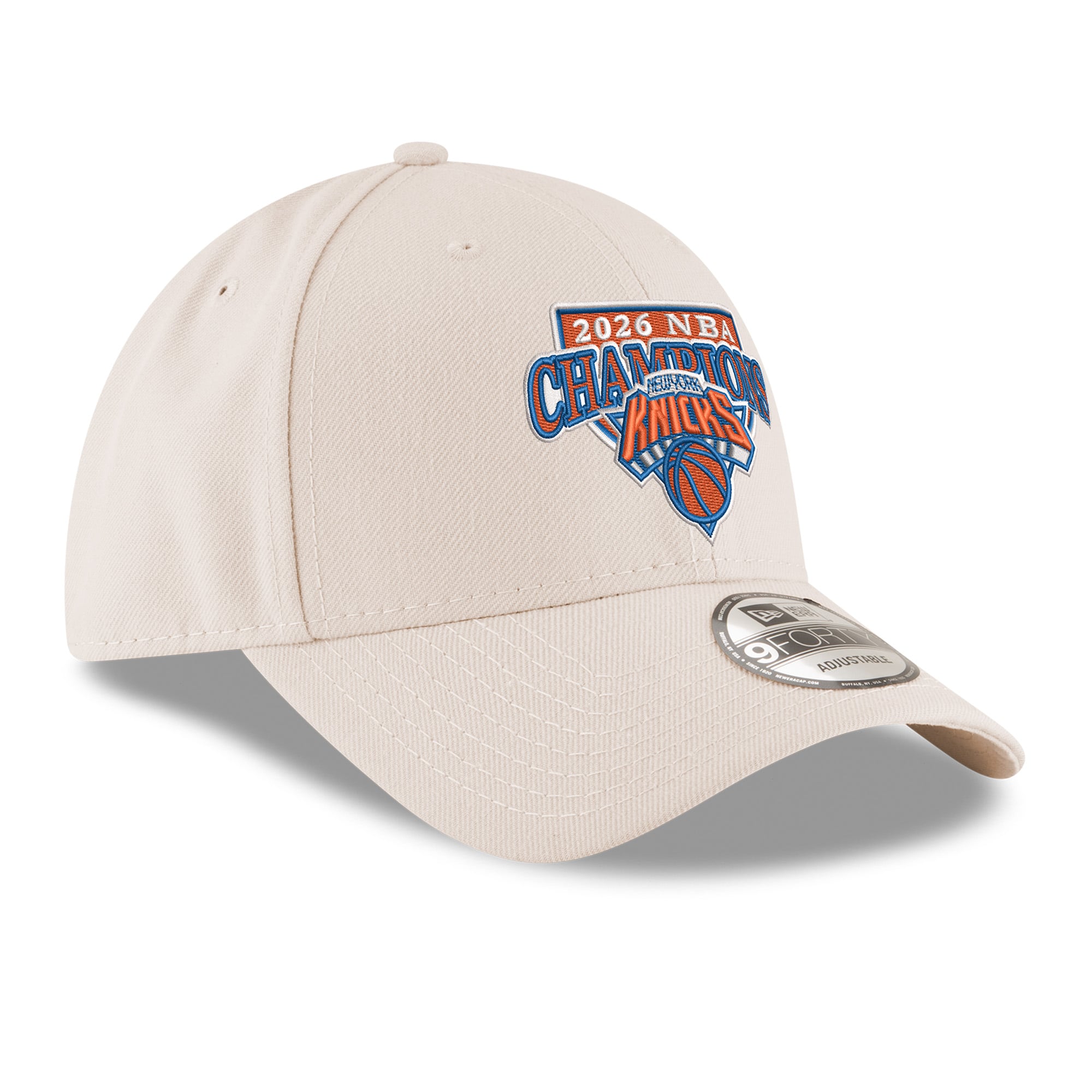 Men's New Era Beige York Knicks 2026 NBA Finals Champions 9FORTY Adjustable Hat