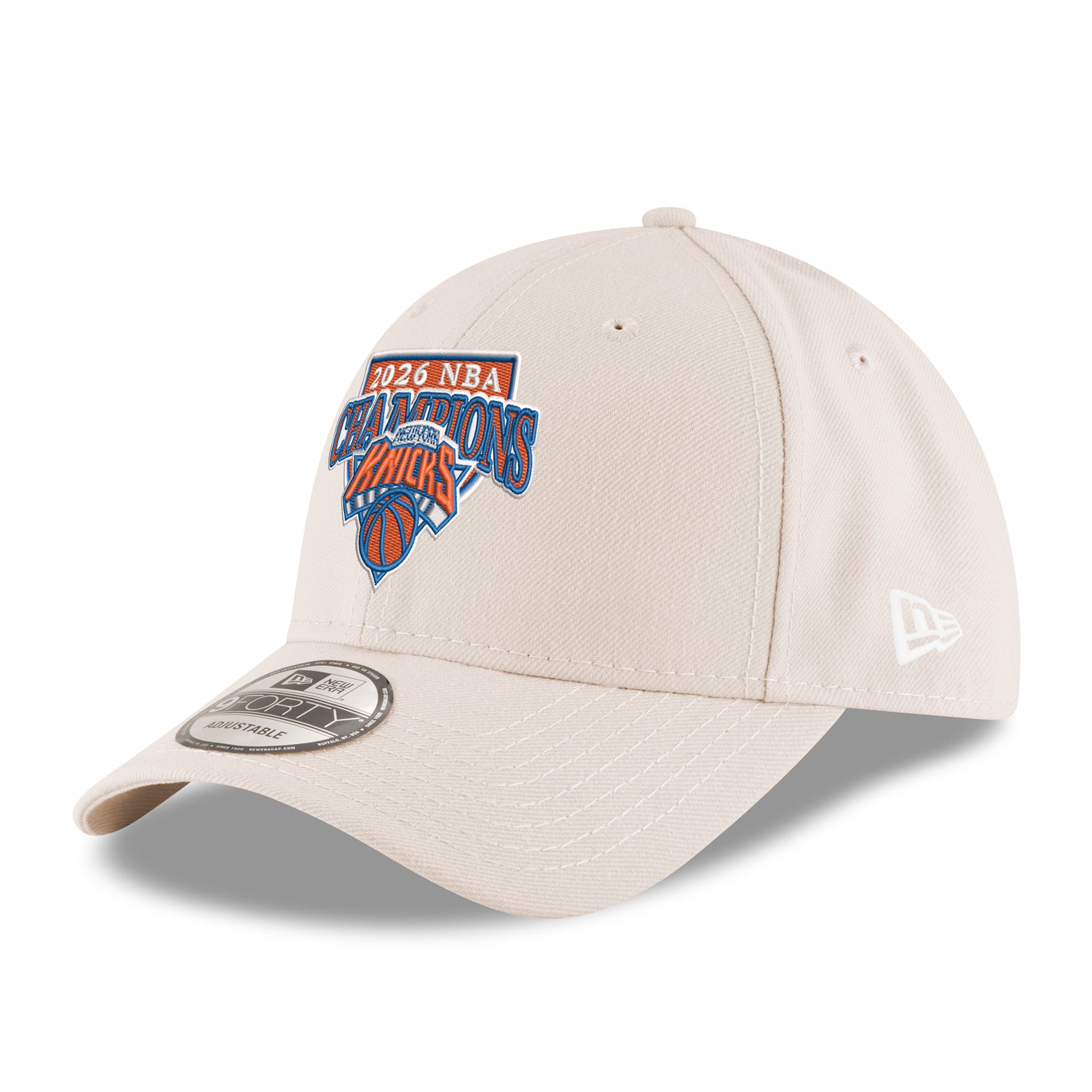 Men's New York Knicks New Era Beige 2026 NBA Finals Champions 9FORTY Adjustable Hat