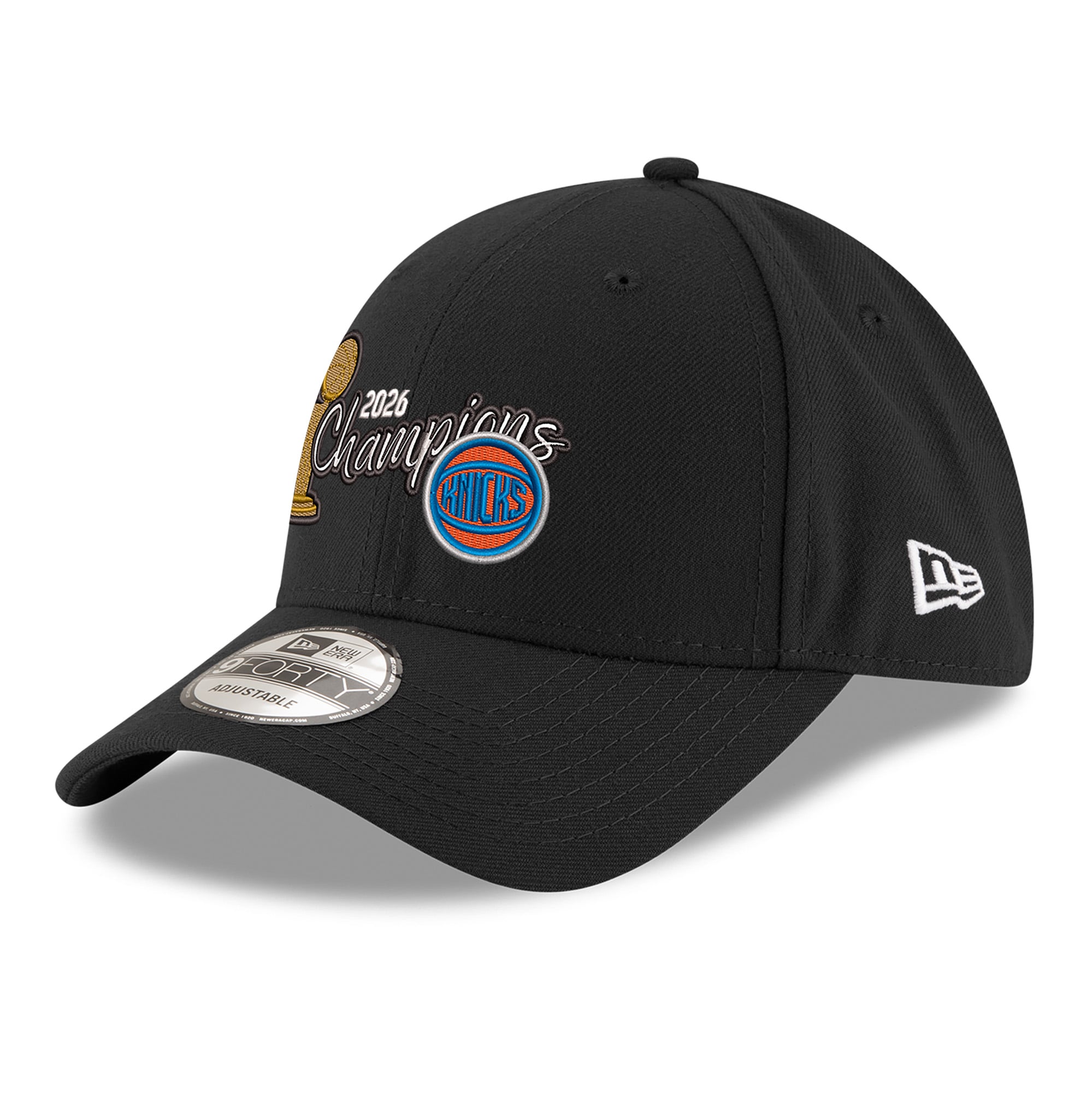 Men's New Era Black New York Knicks 2026 NBA Finals Champions 9FORTY Adjustable Hat