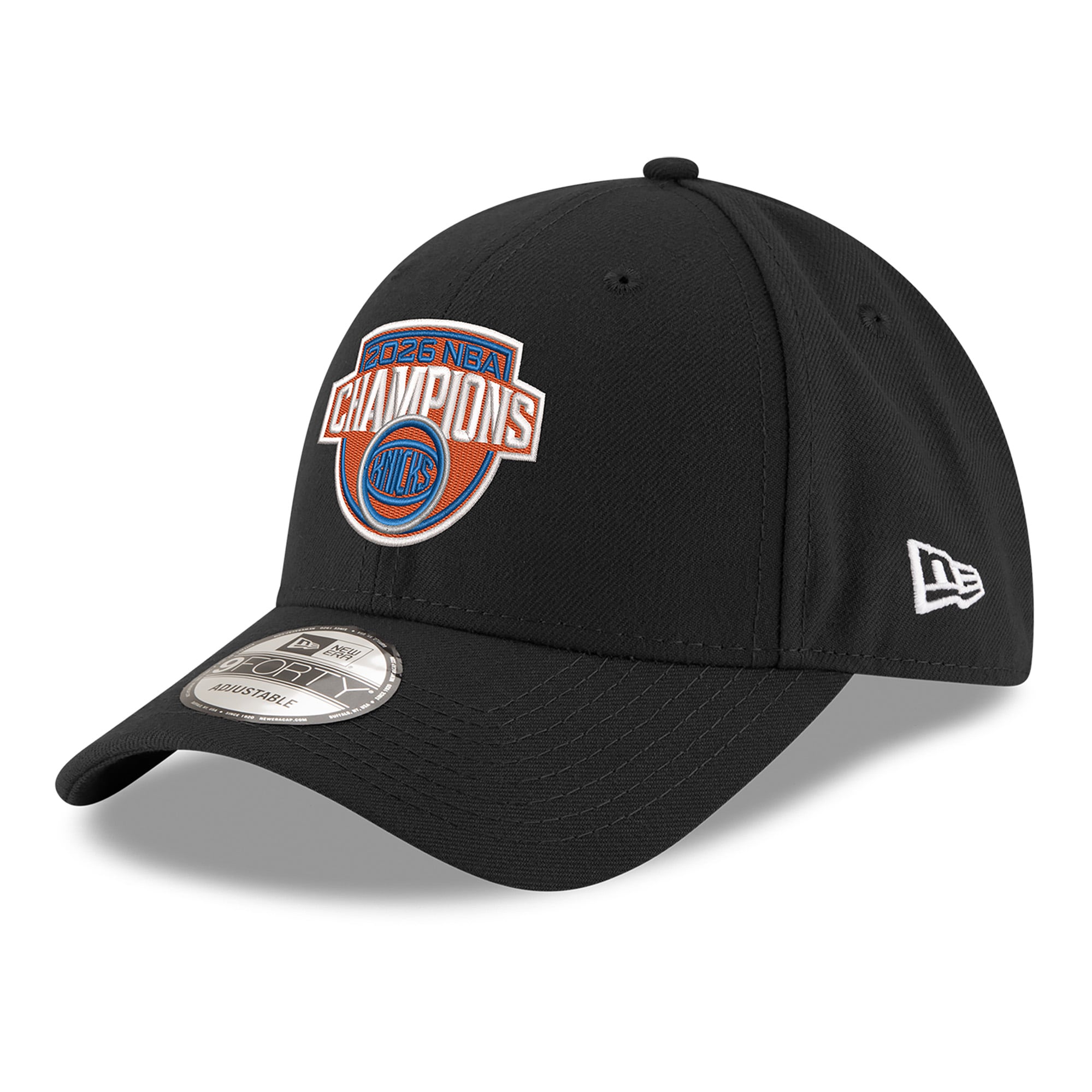 Men's New Era Black New York Knicks 2026 NBA Finals Champions 9FORTY Adjustable Hat