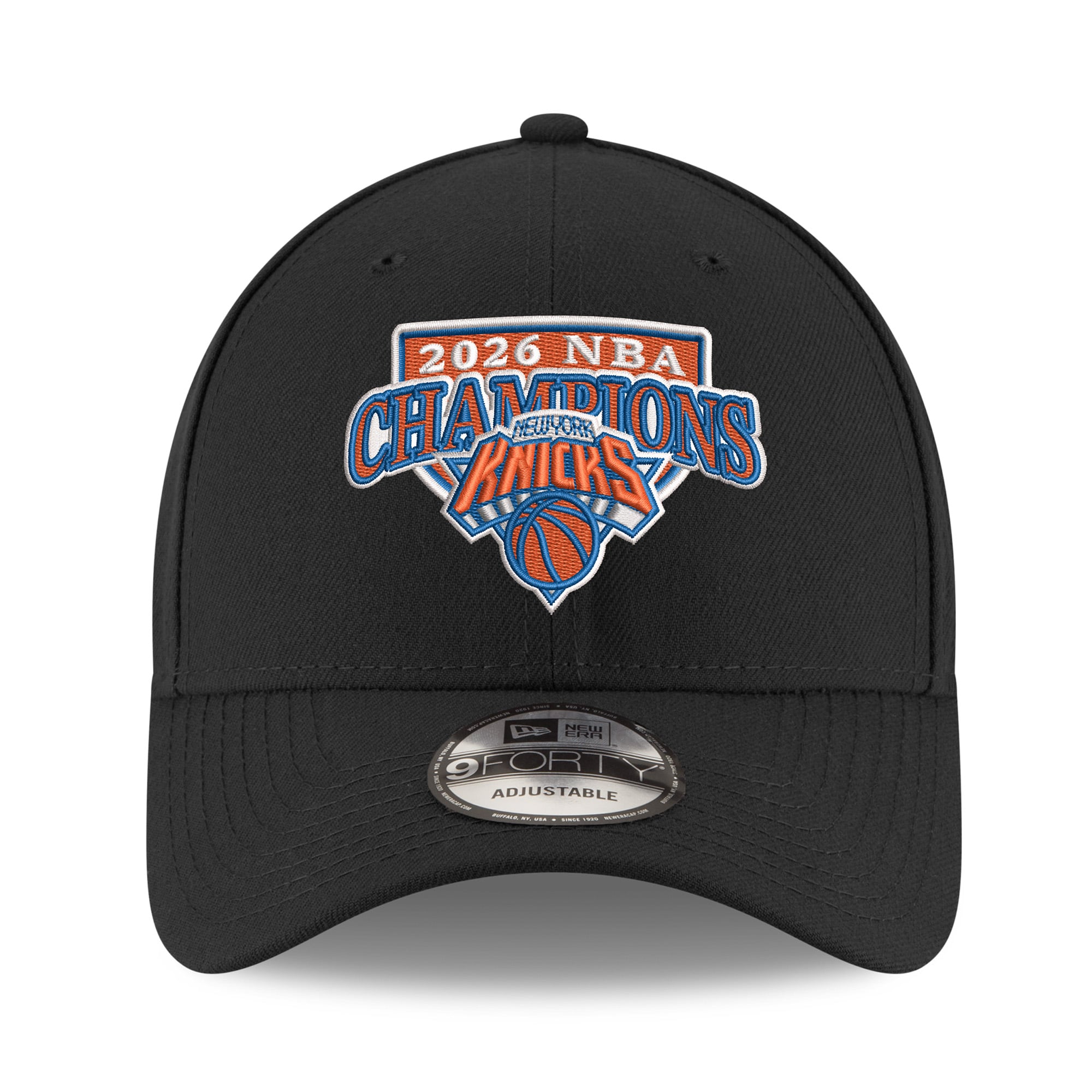 Men's New Era Black New York Knicks 2026 NBA Finals Champions 9FORTY Adjustable Hat
