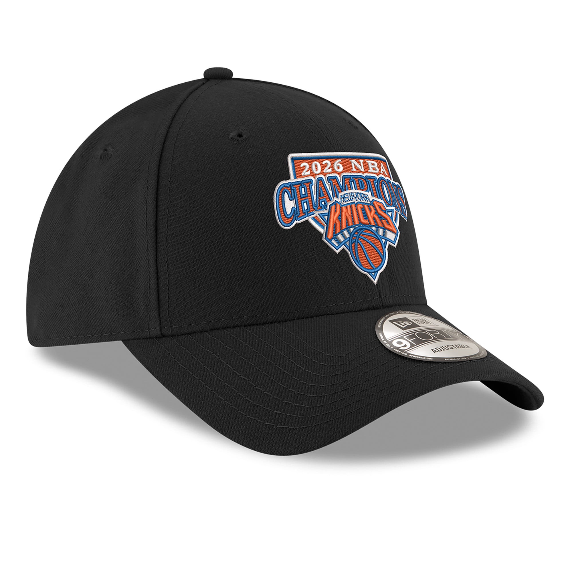 Men's New Era Black New York Knicks 2026 NBA Finals Champions 9FORTY Adjustable Hat